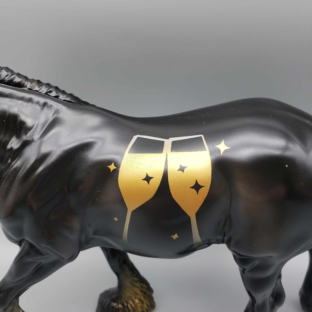 Midnight Toast OOAK Black and Gold Deco Irish Cob By Angela Marleau New Year Sales Collection NY23