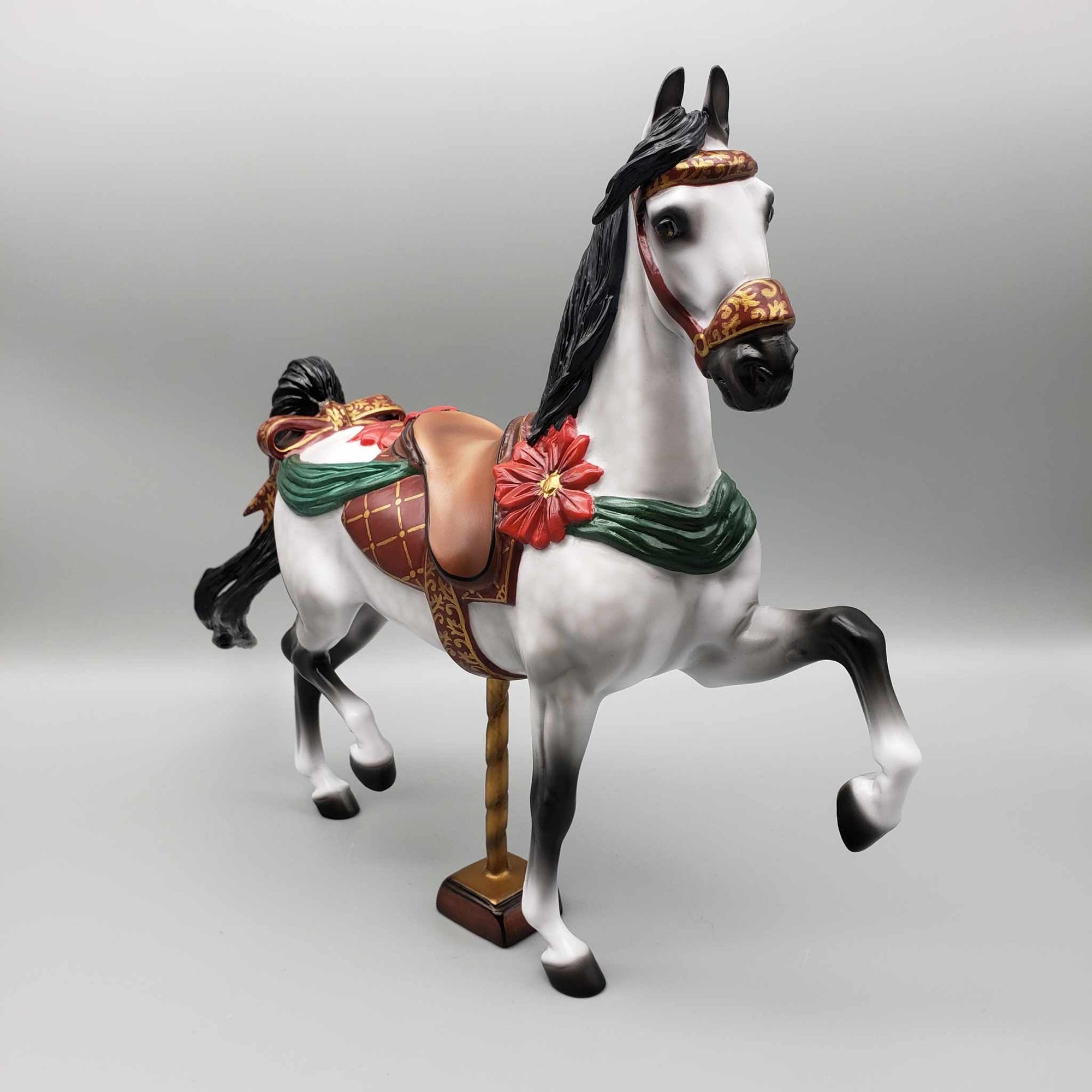 Wishmaker OOAK Dapple Grey Saddlebred Customized to Christmas Carousel Horse By Jess Hamill Holiday Best Offers 12/11/23