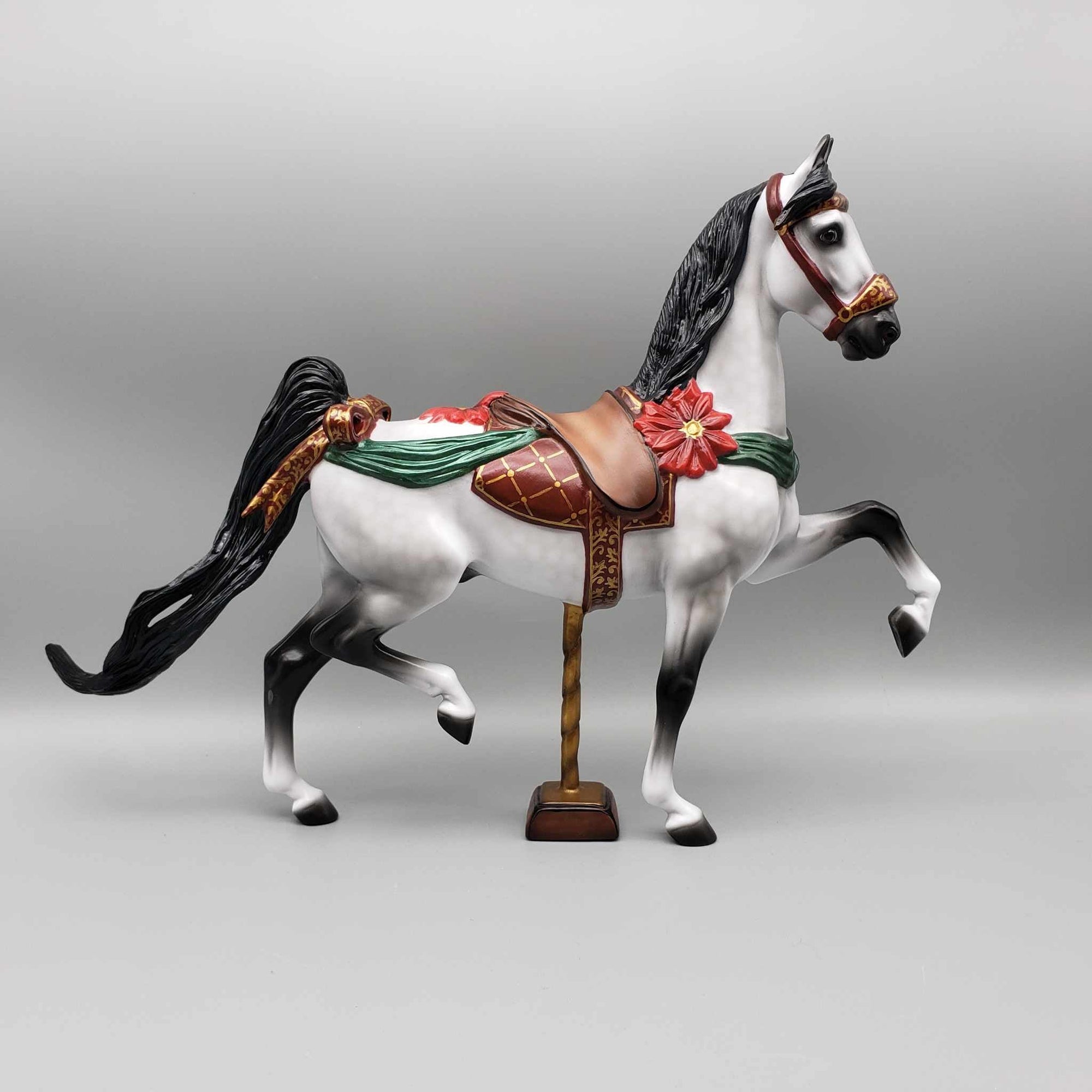 Wishmaker OOAK Dapple Grey Saddlebred Customized to Christmas Carousel Horse By Jess Hamill Holiday Best Offers 12/11/23