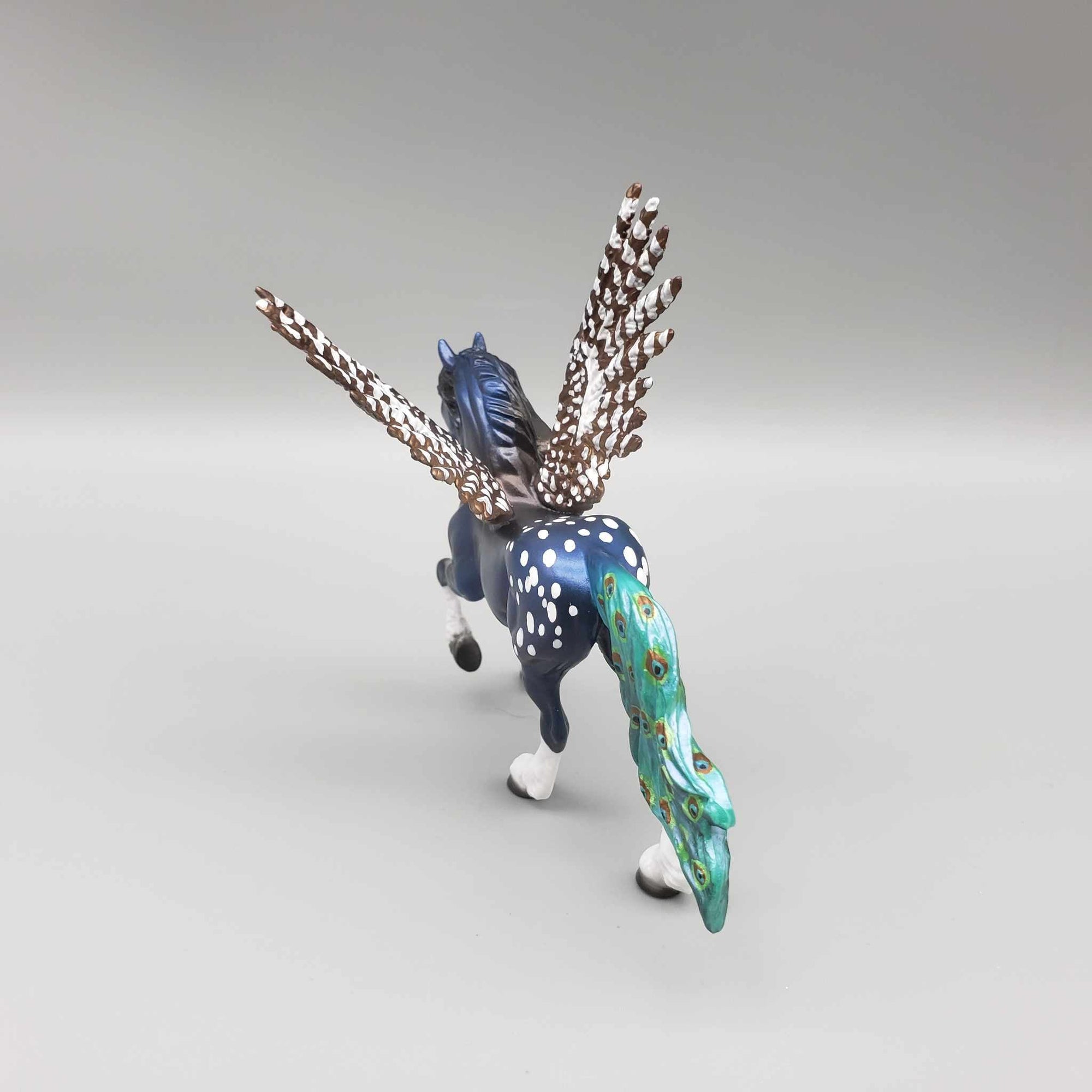 Ornament OOAK Deco Blue Appoaloosa Inspired By Peacock Winged Friesian Chip By Ellen Robbins Holiday Sale HS23 FACEBOOK AUCTION