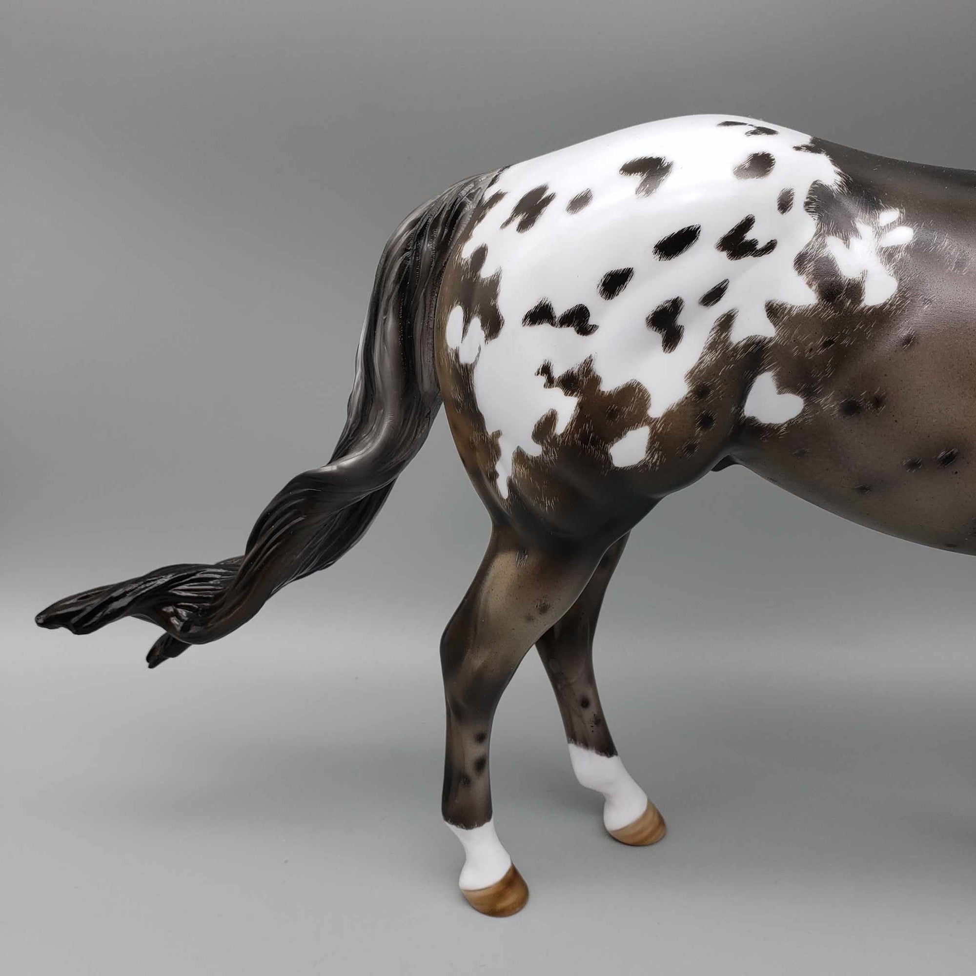 Karamu OOAK Gray Appaloosa Custom Mane &amp; Tail W/ Etching By Julie Keim Holiday Sale HS23