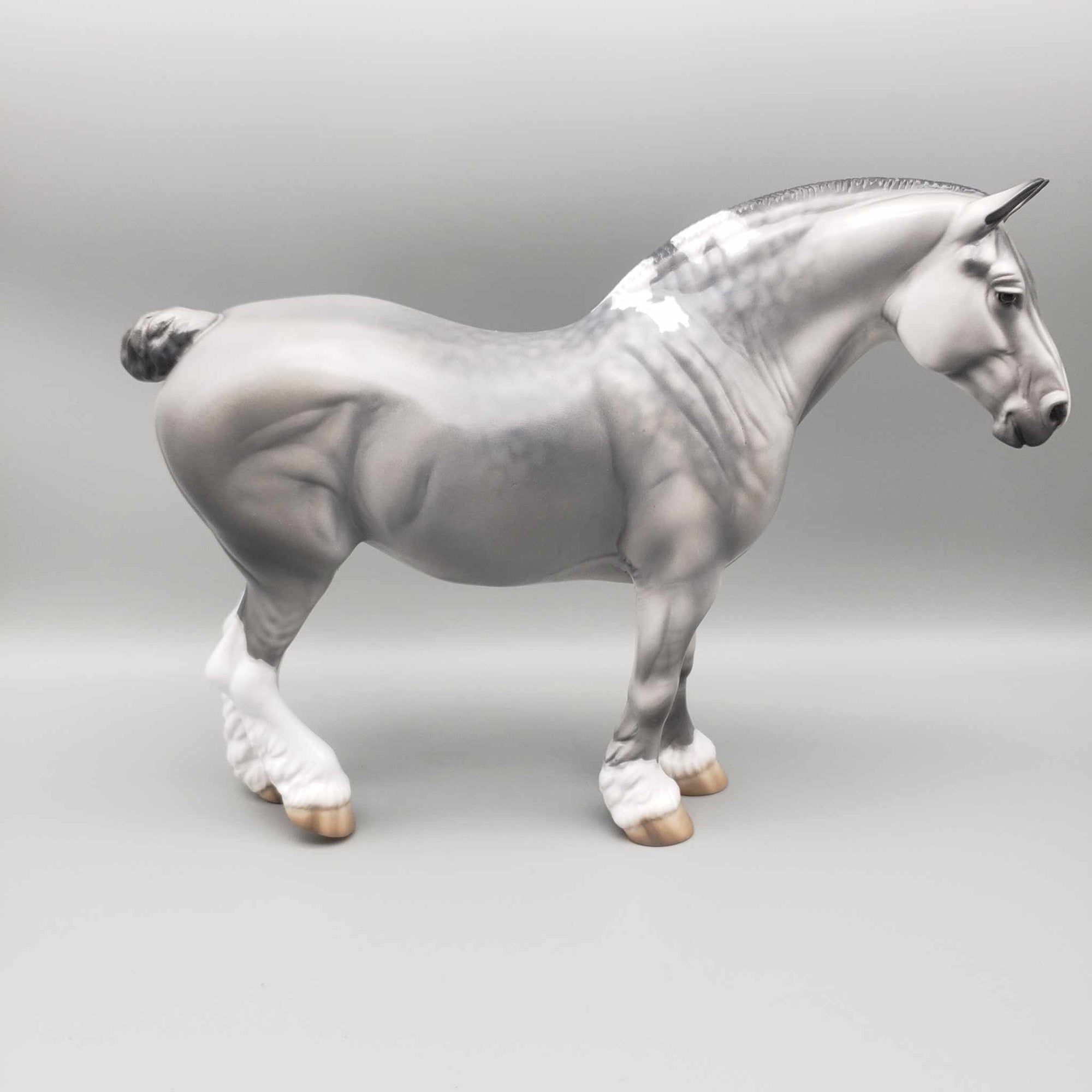 Suger Plum OOAK  Dapple Gray Draft W/ Snip & Leg Markings By Jess Hamill Holiday Sale HS23