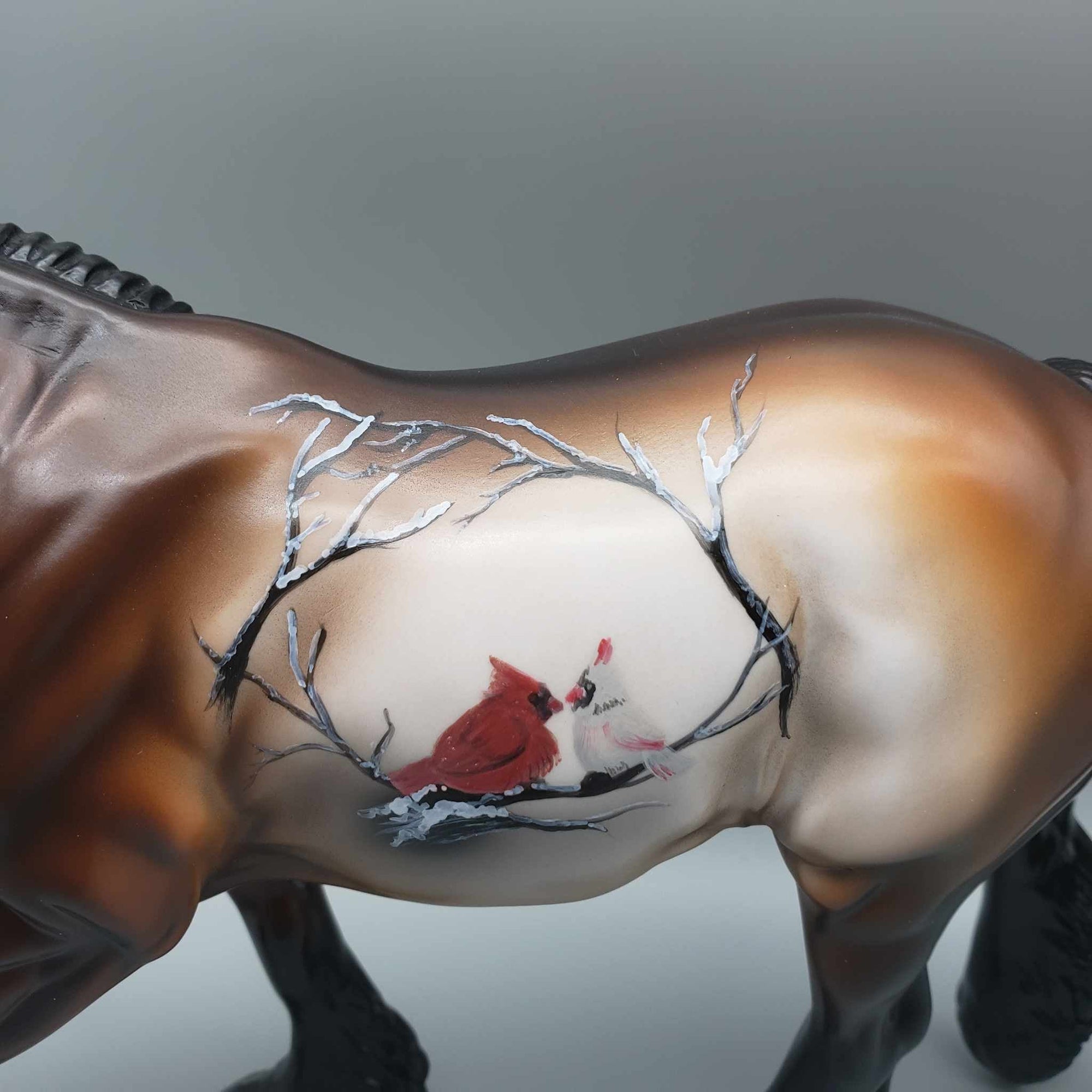 Togetherness  OOAK Bay Deco Cardinals / Nest Irish Cobb W/ Etched Star &amp; Snip By Angela Marleau Holiday Sale HS23