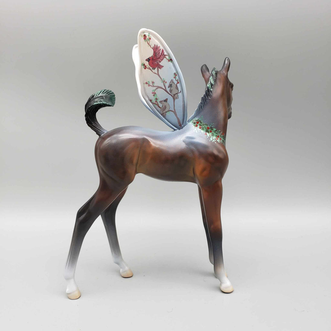 Always With You OOAK Bay Arab Fairy Foal with Iridescent Snow on Back and Wreath Around the Neck By Jess Hamill Holiday Best Offers 12/11/23