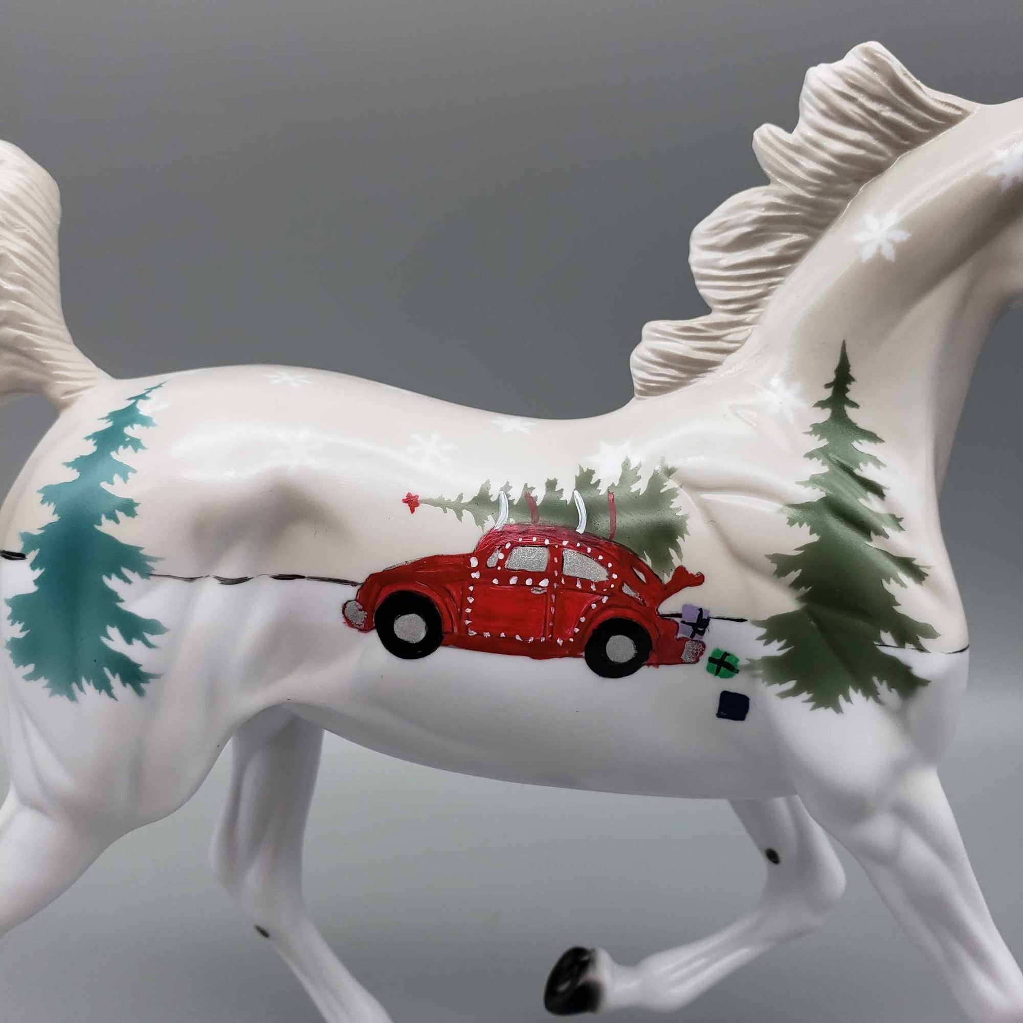 Holiday Love Bug OOAK Deco Yearling with Pillow By Dawn Quick Facebook Auction Holiday Sale HS23