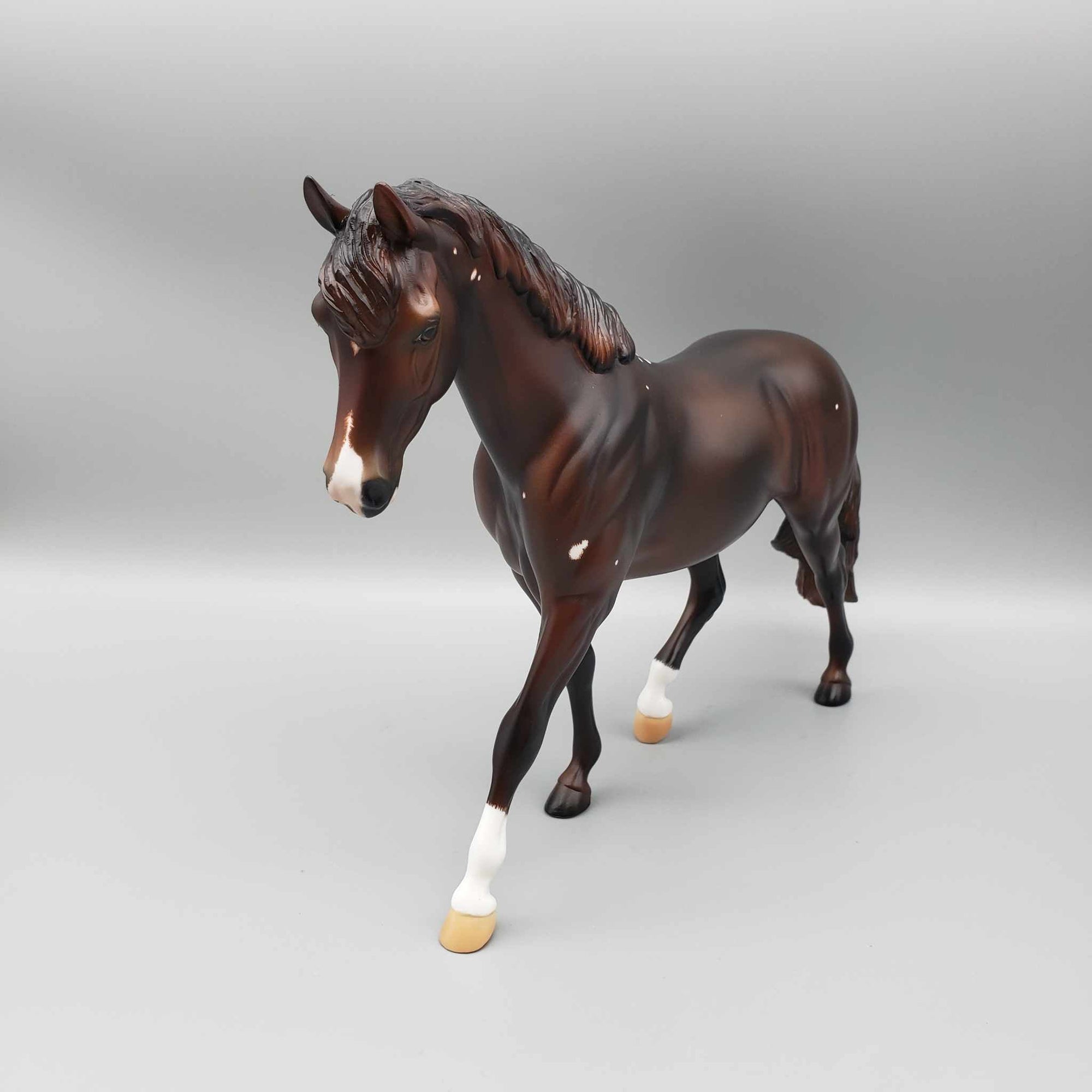 Snuggle Spots OOAK Dark Chestnut W/ Bird Catcher Spots Etched Pony By Ashley Palmer Holiday Sale HS23