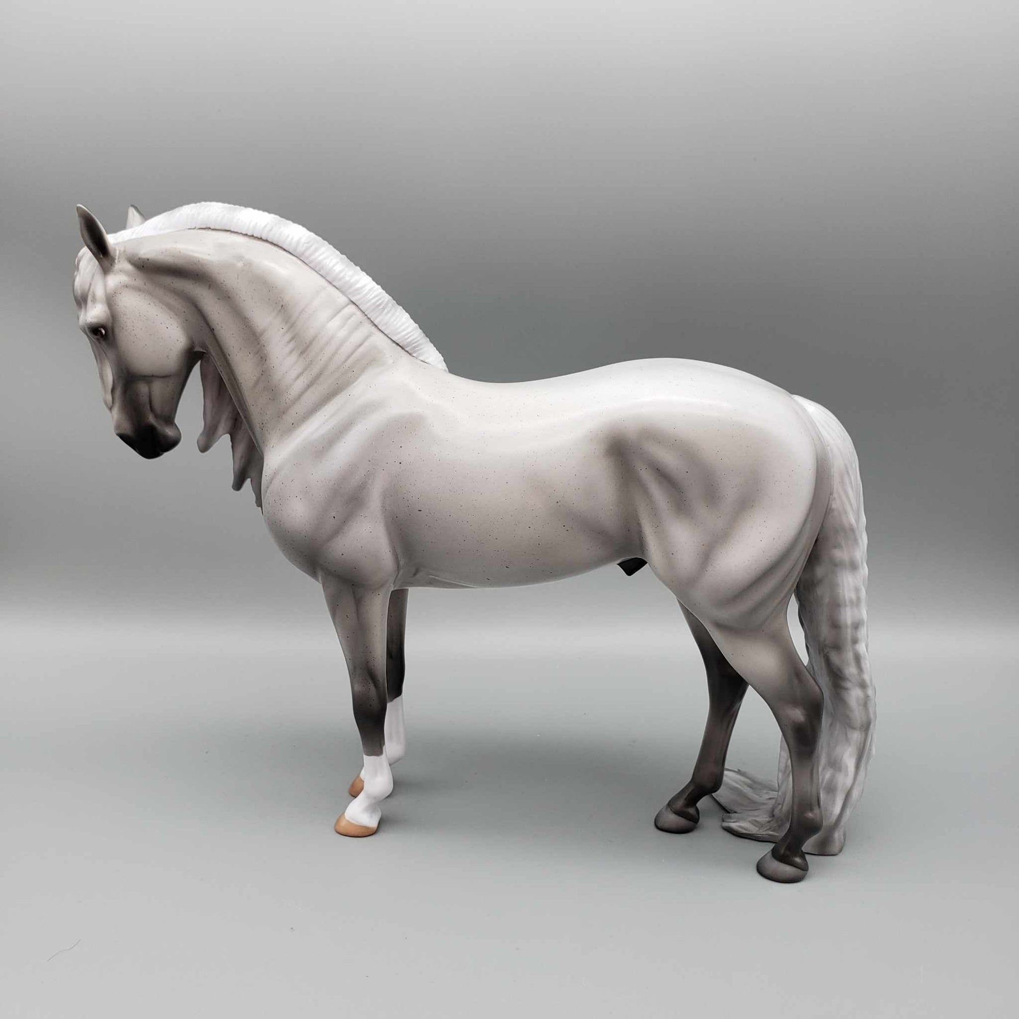 Slush OOAK Fleabitten Gray W/ Long Mane &amp; Puddle Tail Andalusian By Angela Marleau Holiday Sale HS23