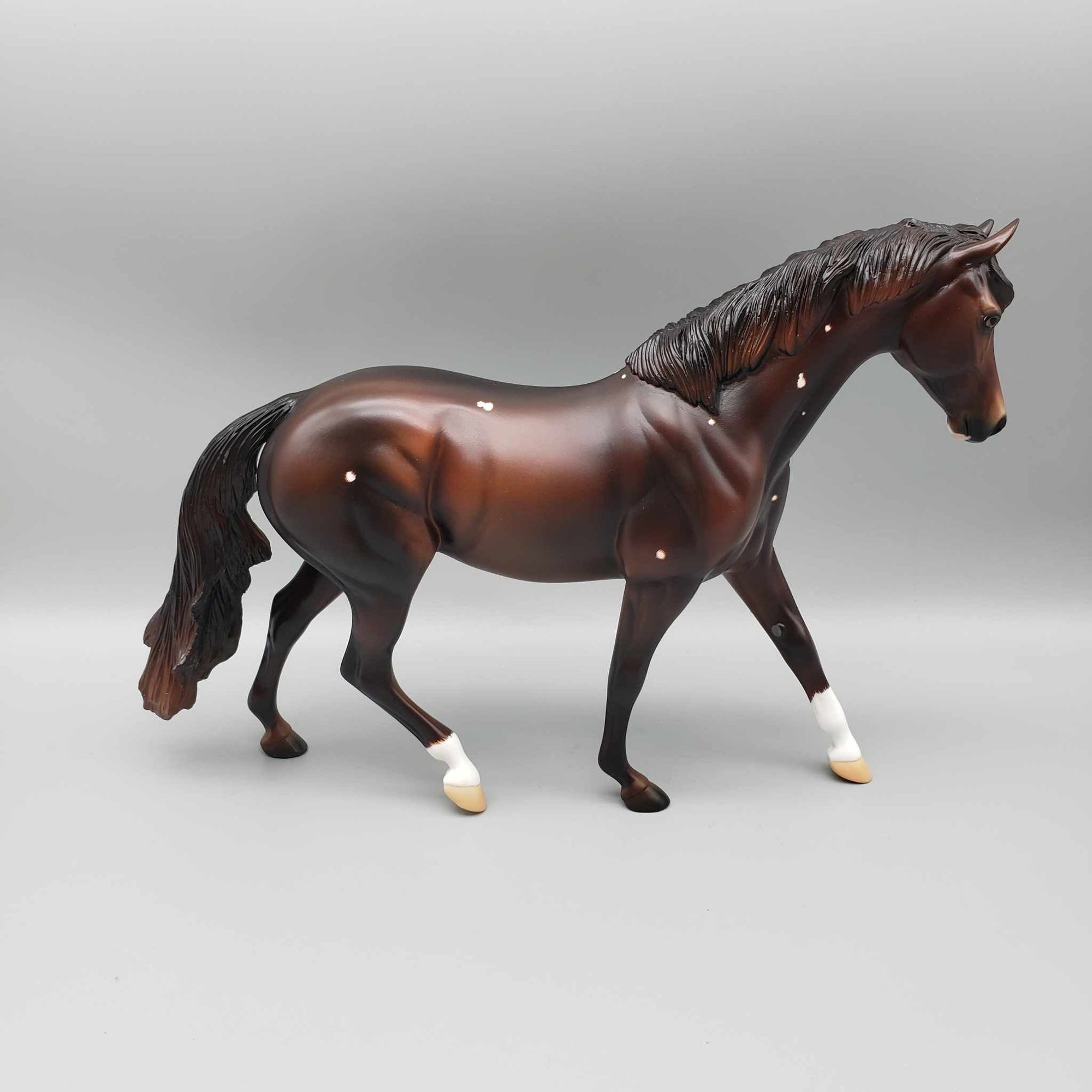 Snuggle Spots OOAK Dark Chestnut W/ Bird Catcher Spots Etched Pony By Ashley Palmer Holiday Sale HS23