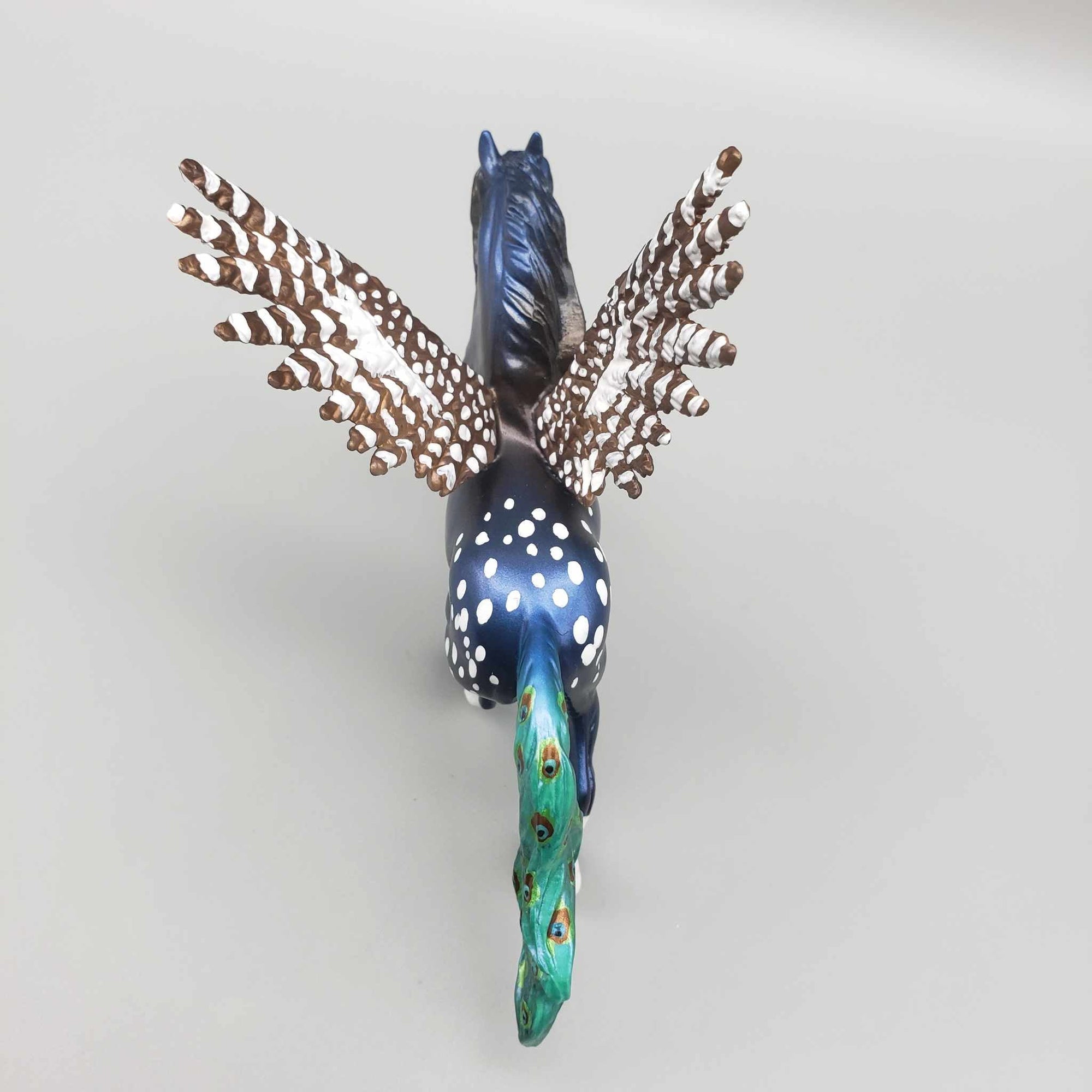 Ornament OOAK Deco Blue Appoaloosa Inspired By Peacock Winged Friesian Chip By Ellen Robbins Holiday Sale HS23 FACEBOOK AUCTION