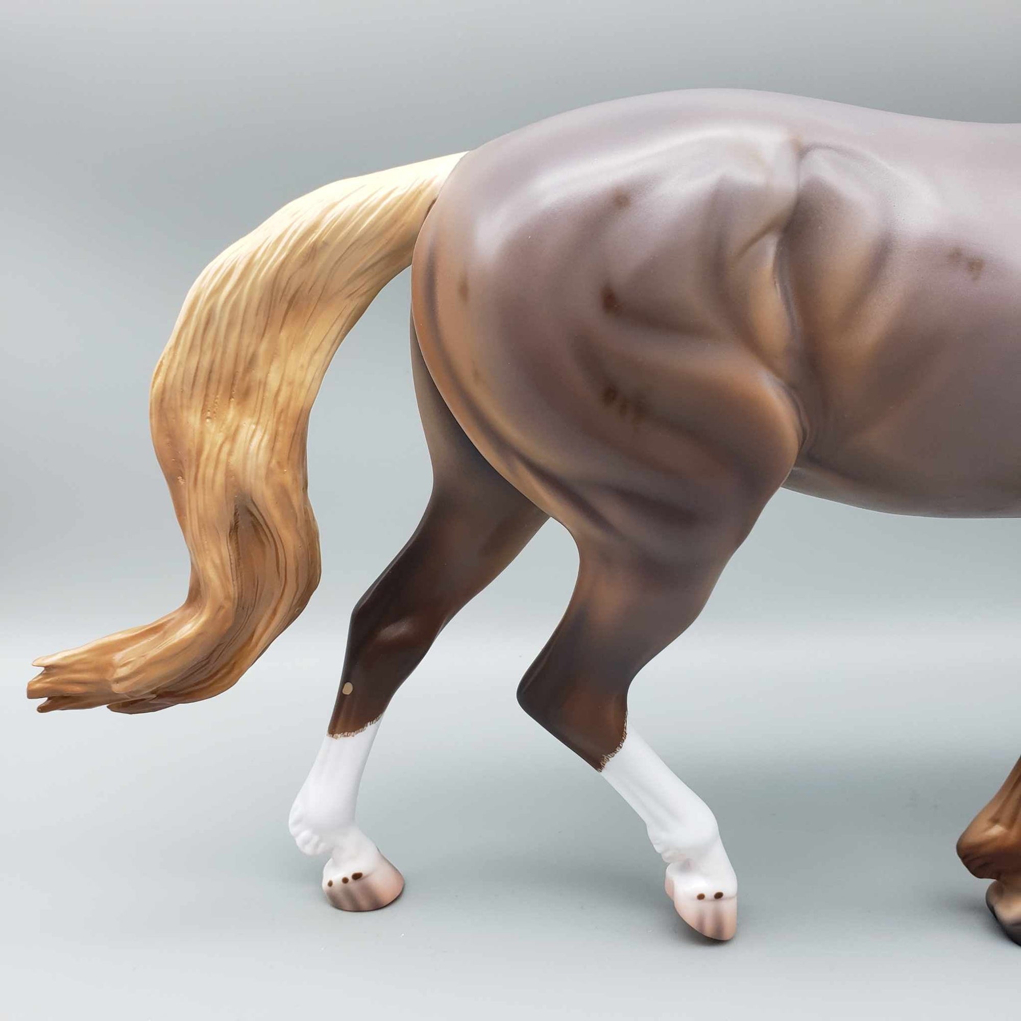 Lancer OOAK Red Roan with Corn Spots Irish Draft By Caroline Boydston Best Offer 12/18/23