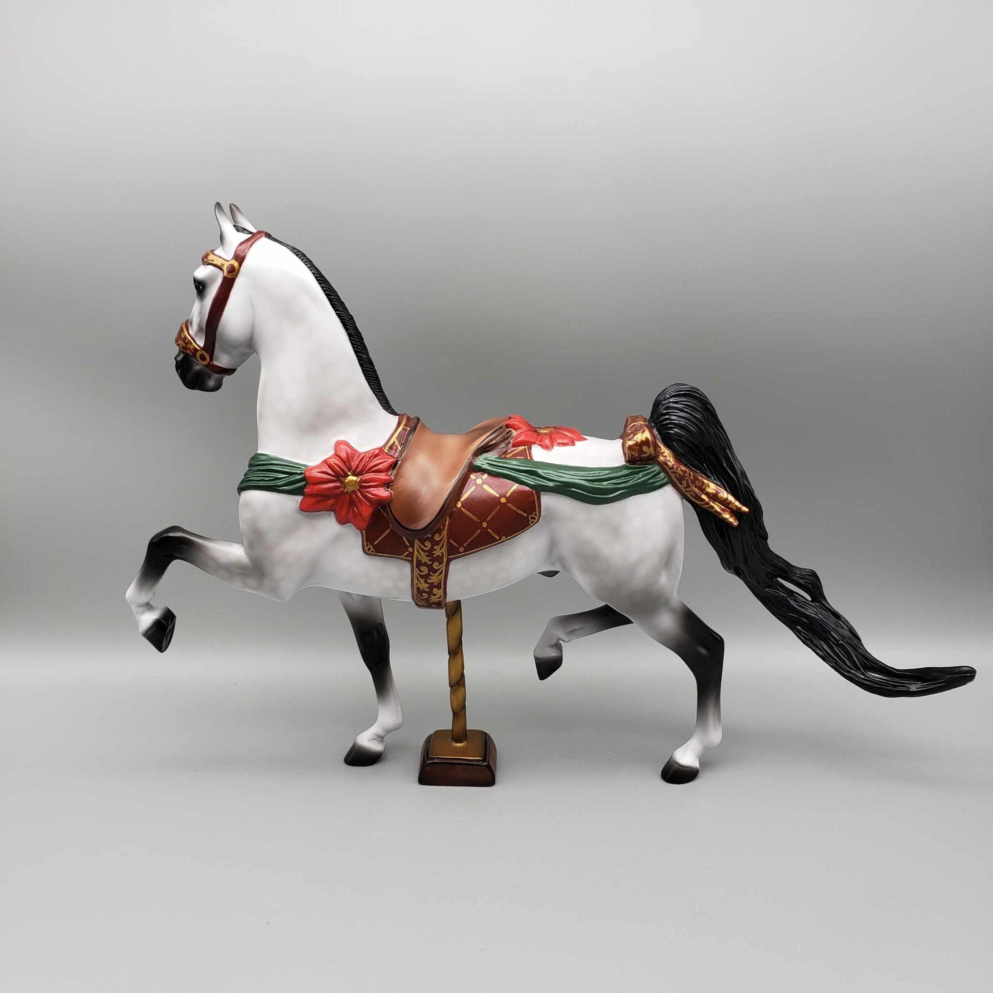 Wishmaker OOAK Dapple Grey Saddlebred Customized to Christmas Carousel Horse By Jess Hamill Holiday Best Offers 12/11/23