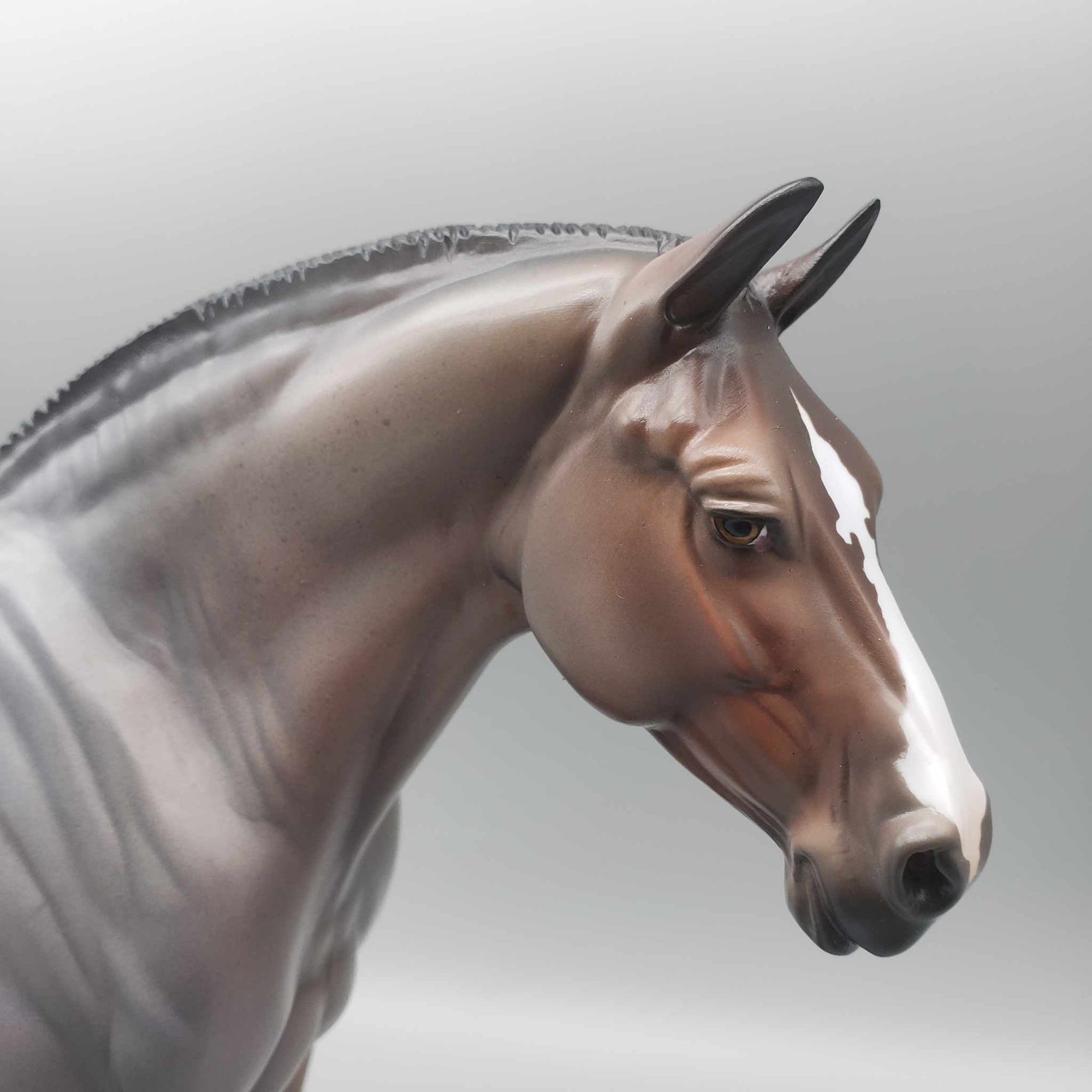 Generosity OOAK Reverse Dapple Bay Roan Draft W/ Blaze &amp; Leg Marking By Jess Hamill Holiday Sale HS23