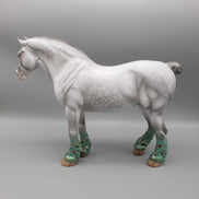 Joyful OOAK Dappled Gray Deco X-Mas Tree Socks Heavy Draft By Jess Hamill Holiday Sale HS23