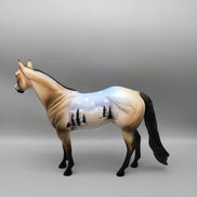 Baraf OOAK Deco Buckskin W/ Winter Mountain Snow Scene ISH By Dawn Quick Holiday Sale HS23