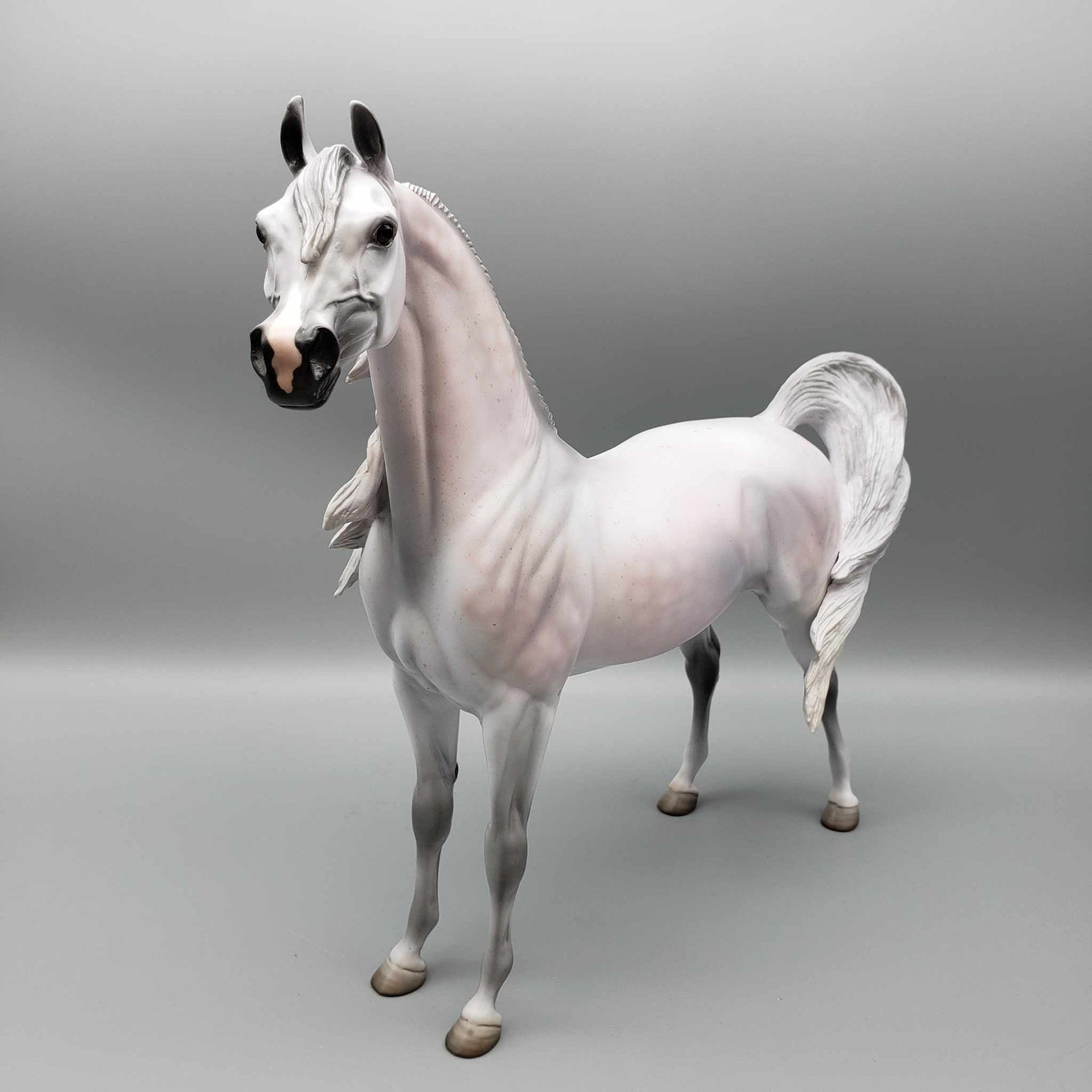 Snow Chrystal OOAK Flea Bit Dapple Gray w/ Pink Pearl Deco Arabian By Angela Marleau Holiday Sale HS23