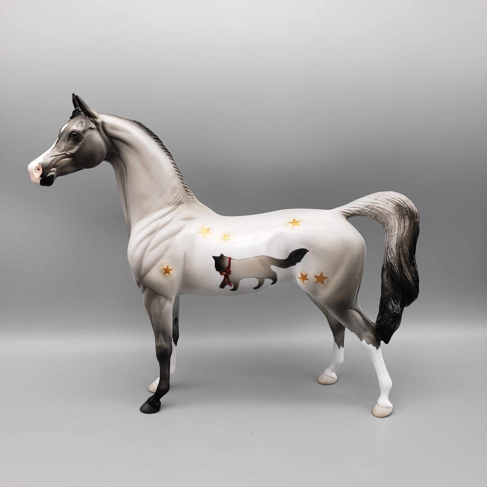 Jingle Kitty OOAK Grulla W/ Kitty & Stars Deco Arabian By Jess Hamill Holiday Sale HS23