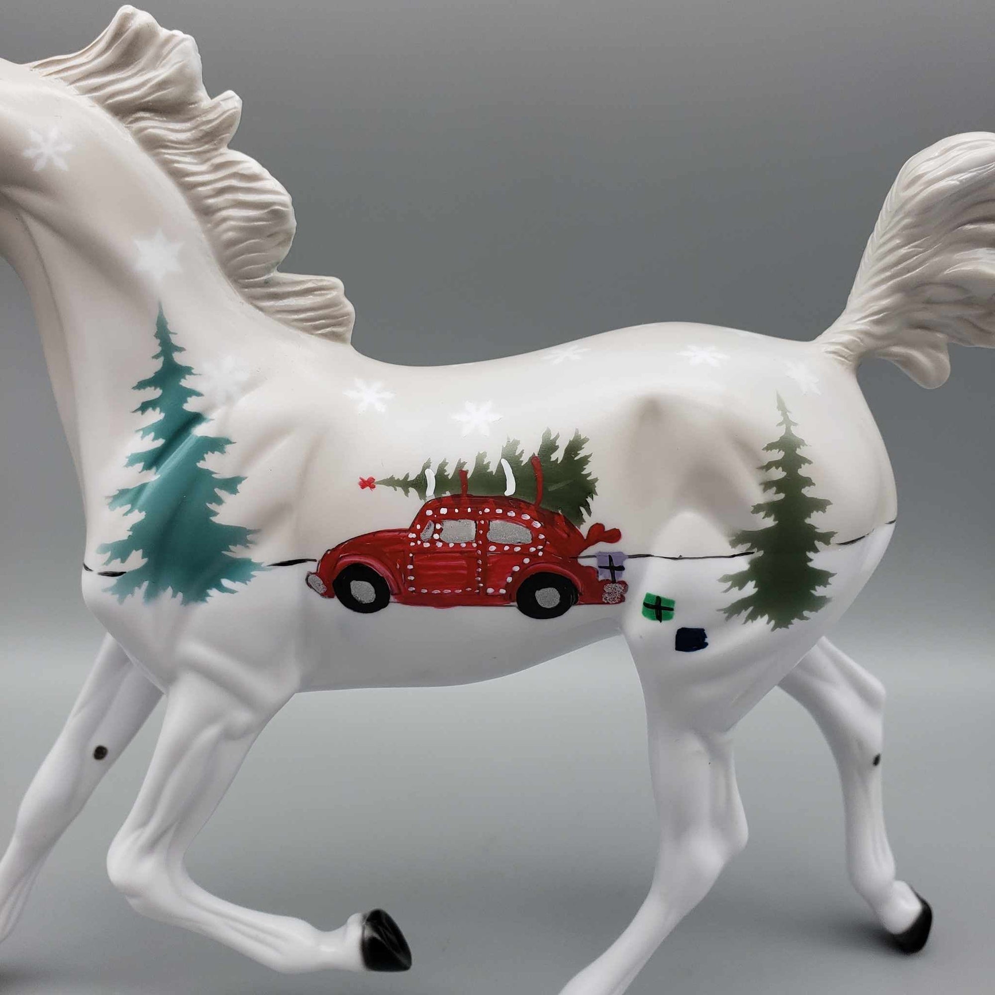 Holiday Love Bug OOAK Deco Yearling with Pillow By Dawn Quick Facebook Auction Holiday Sale HS23