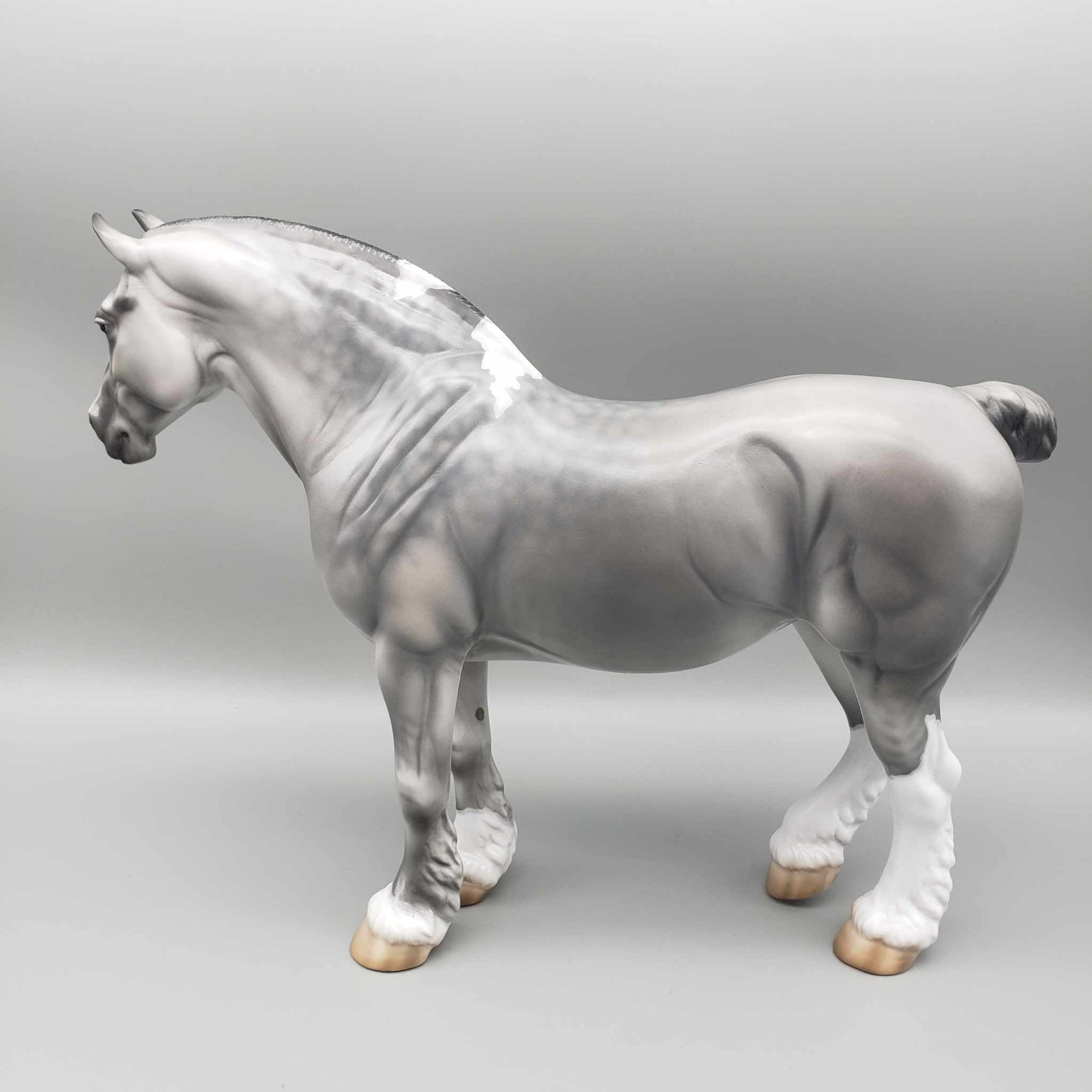 Suger Plum OOAK  Dapple Gray Draft W/ Snip &amp; Leg Markings By Jess Hamill Holiday Sale HS23