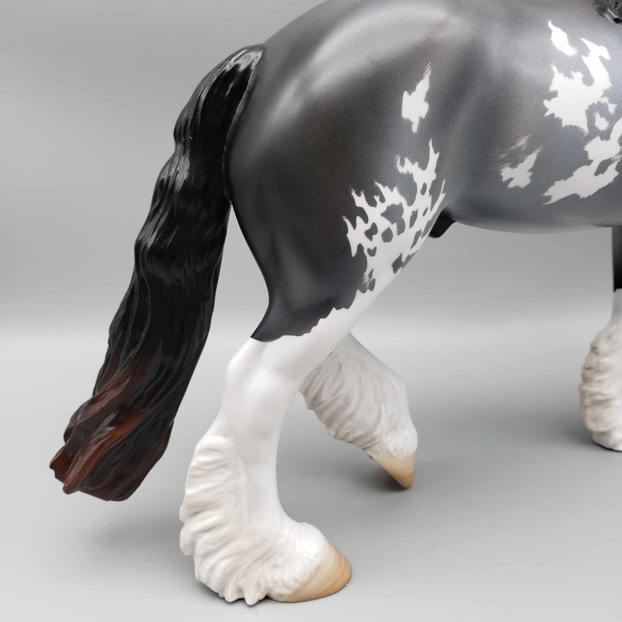 Special Delivery OOAK Blue Roan Sabino Trotting Draft carrying a Christmas Present By Angela Marleau Holiday Best Offers 12/11/23