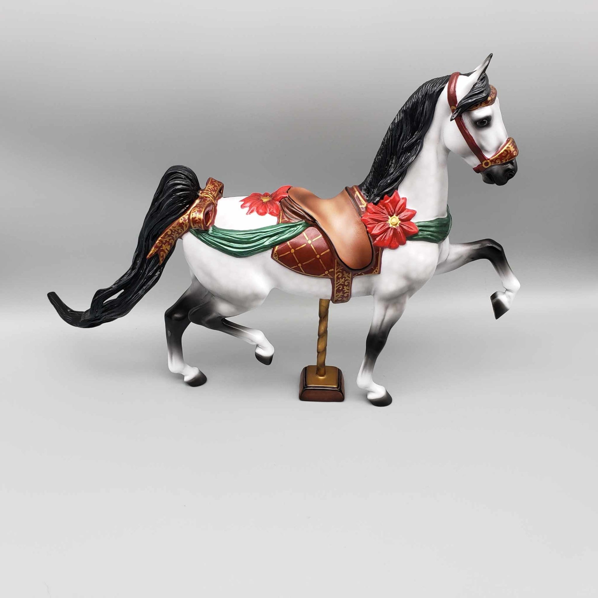 Wishmaker OOAK Dapple Grey Saddlebred Customized to Christmas Carousel Horse By Jess Hamill Holiday Best Offers 12/11/23