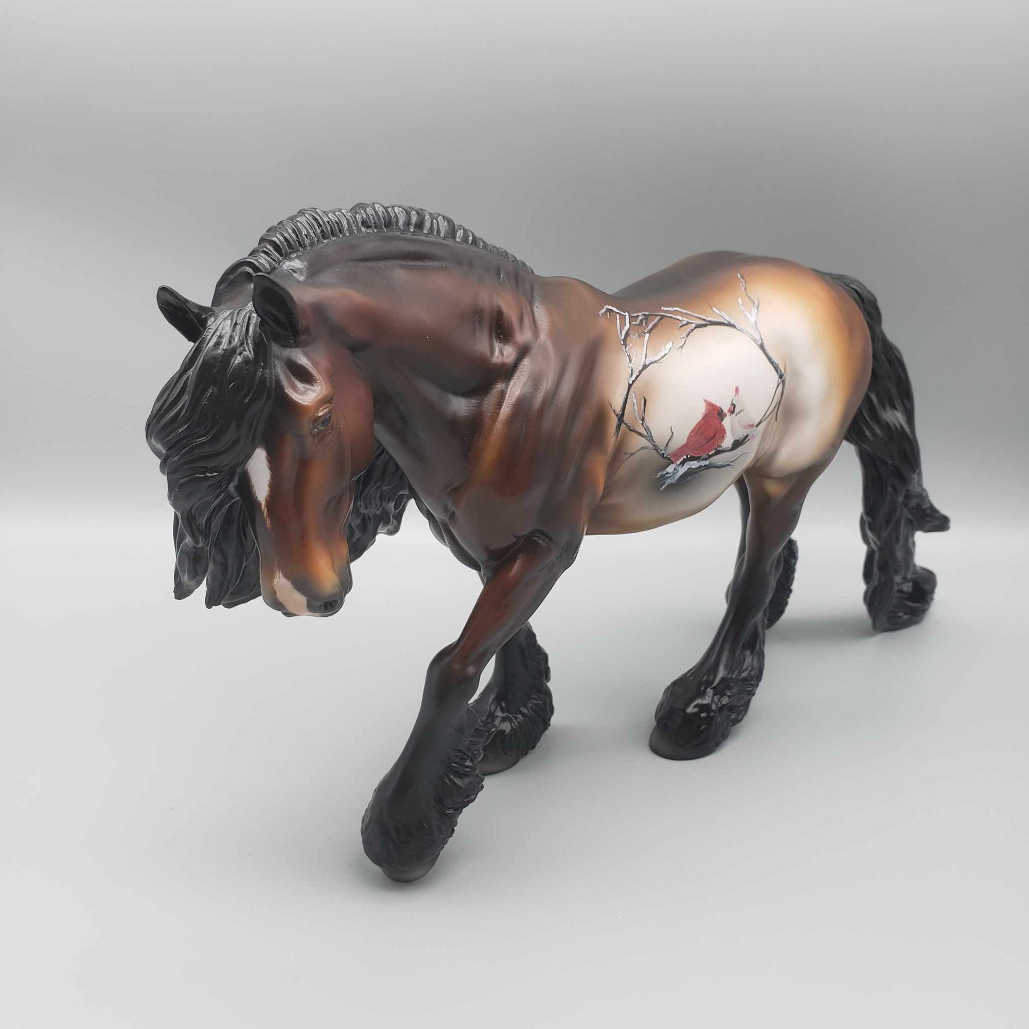 Togetherness  OOAK Bay Deco Cardinals / Nest Irish Cobb W/ Etched Star &amp; Snip By Angela Marleau Holiday Sale HS23