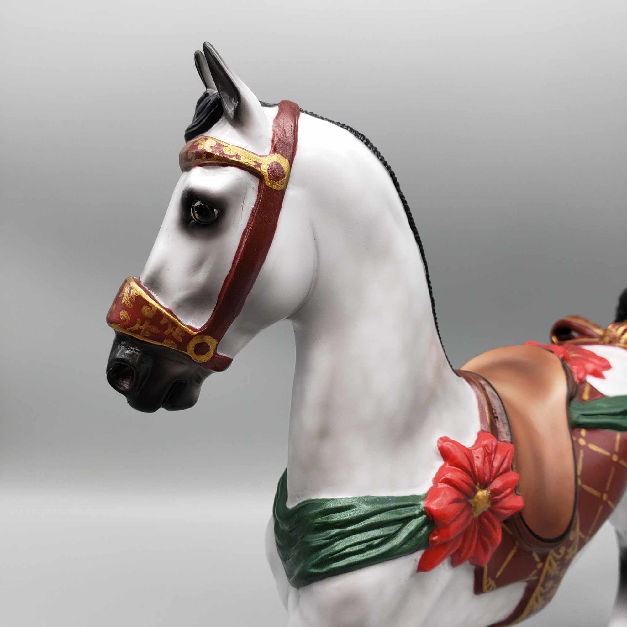Wishmaker OOAK Dapple Grey Saddlebred Customized to Christmas Carousel Horse By Jess Hamill Holiday Best Offers 12/11/23
