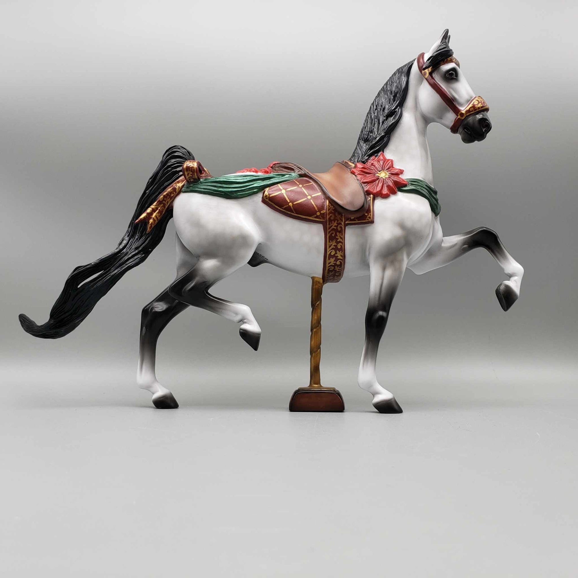 Wishmaker OOAK Dapple Grey Saddlebred Customized to Christmas Carousel Horse By Jess Hamill Holiday Best Offers 12/11/23