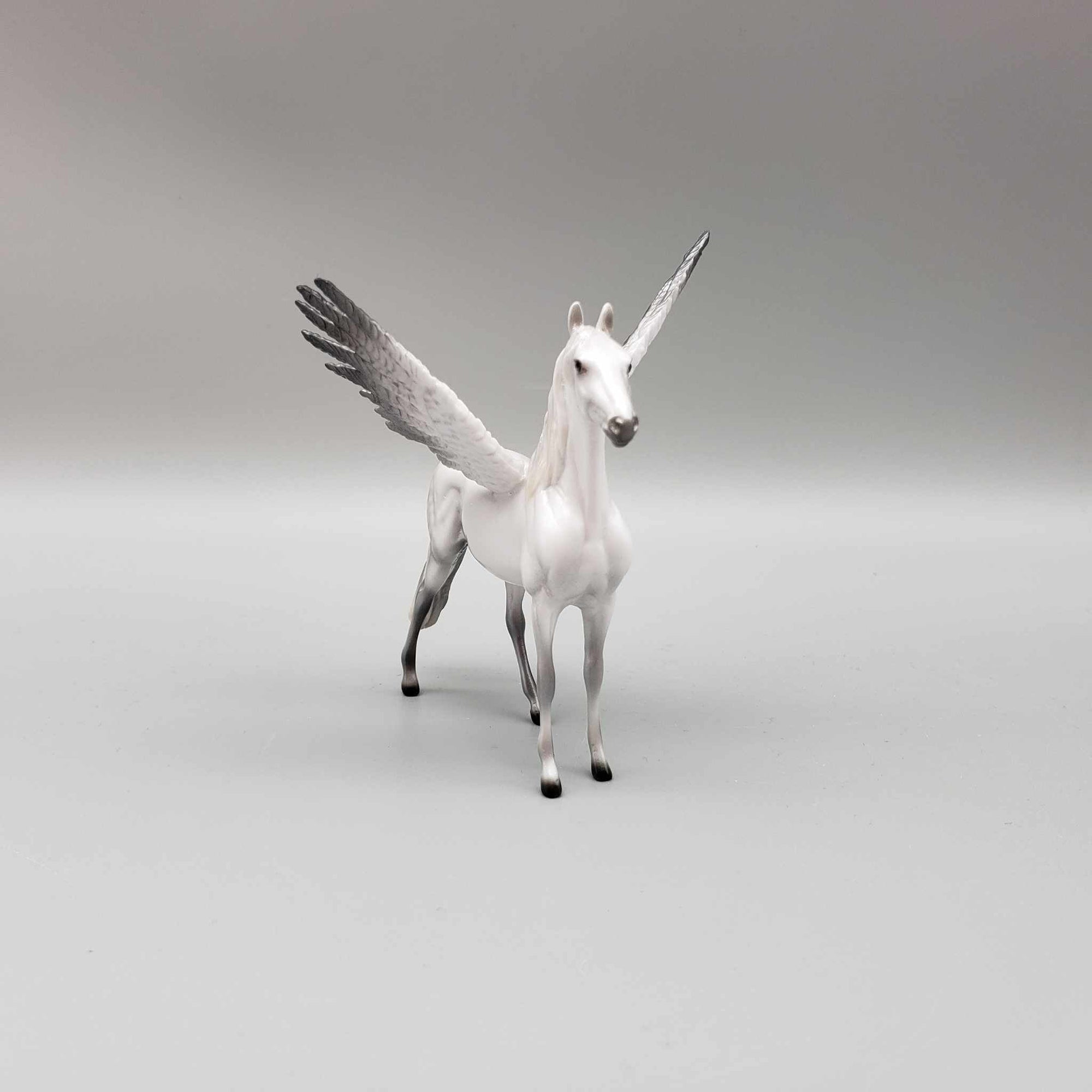 The Messenger OOAK Silver and White Morgan Chip with Angel Wings By Ellen Robbins Holiday Sale HS23