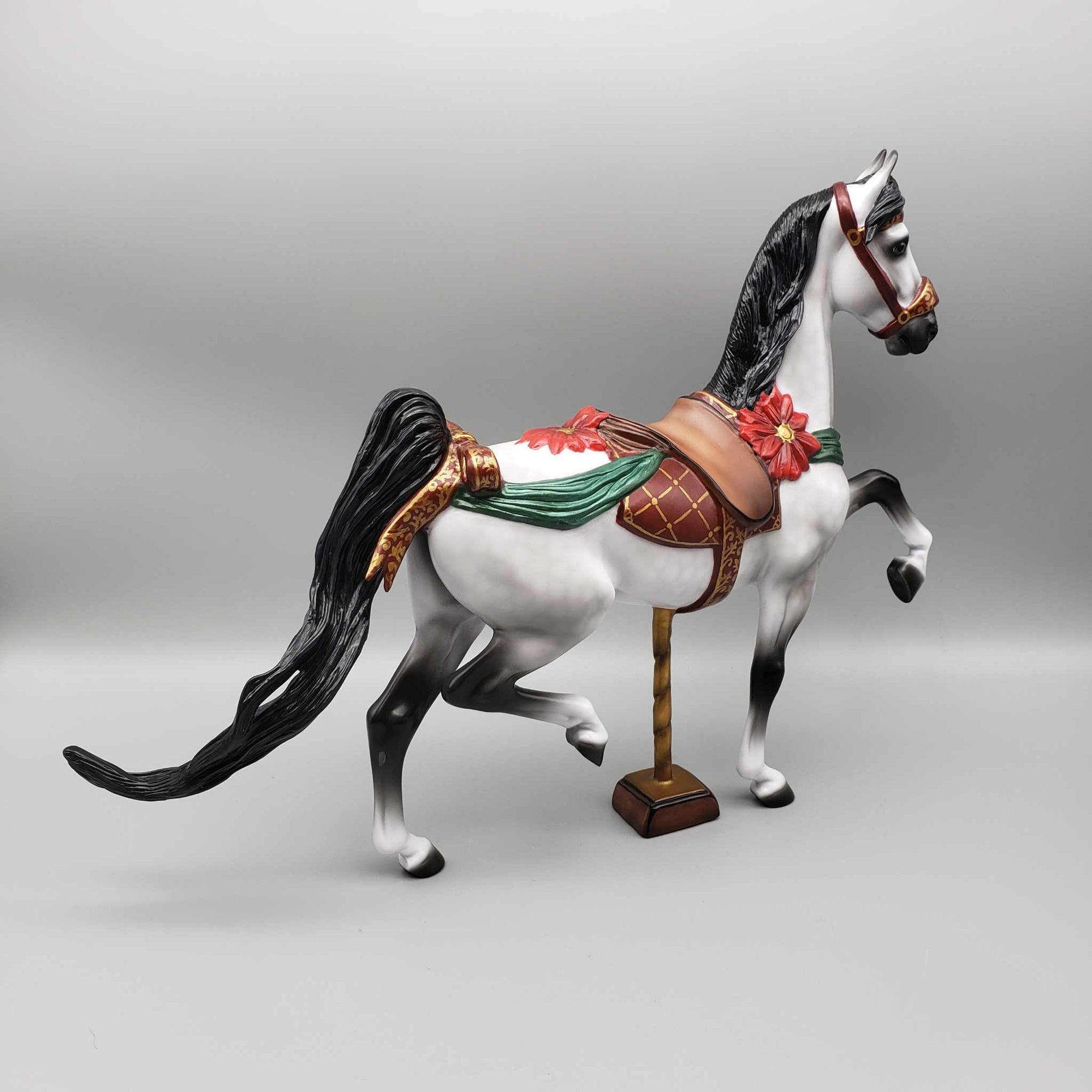 Wishmaker OOAK Dapple Grey Saddlebred Customized to Christmas Carousel Horse By Jess Hamill Holiday Best Offers 12/11/23