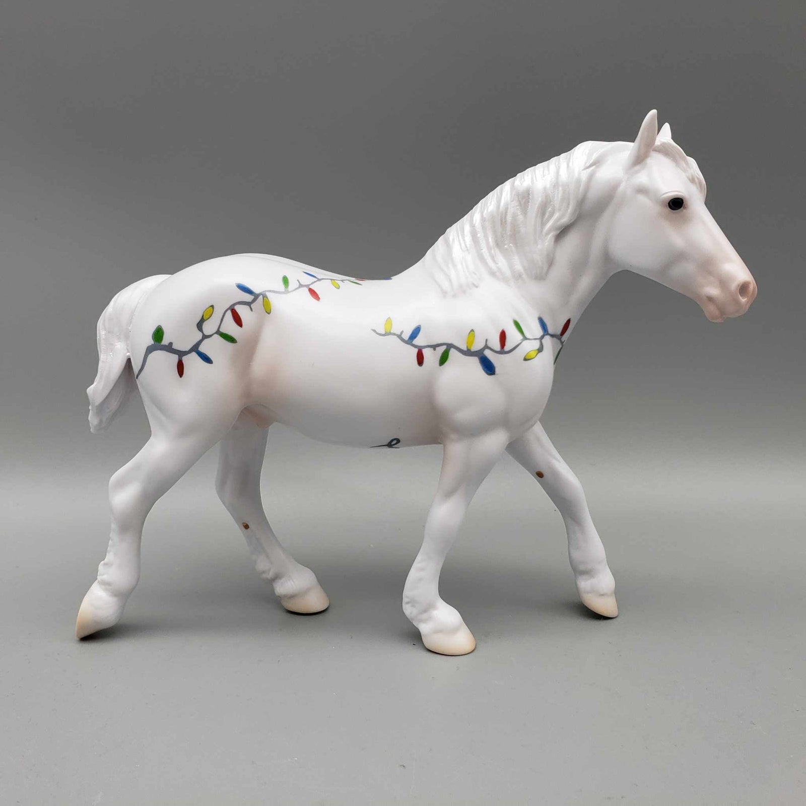 Twinkle Lights Series OOAK White Deco W/ Blacklight Reactive X-Mas Lights Draft Pebble By Jess Hamill Holiday Sale HS23