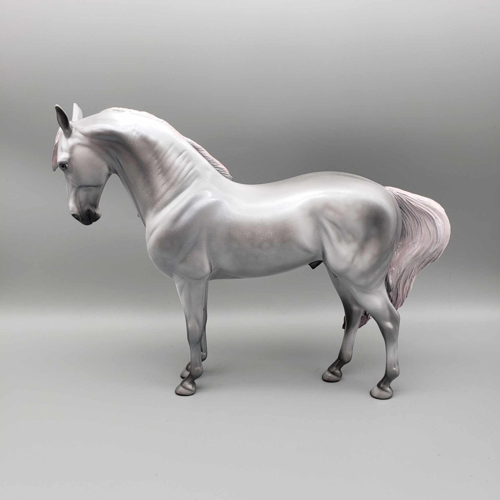 Pink Shimmer OOAK Deco Dappled Gray Going Pink Andalusian By Angela Marleau Holiday Sale HS23