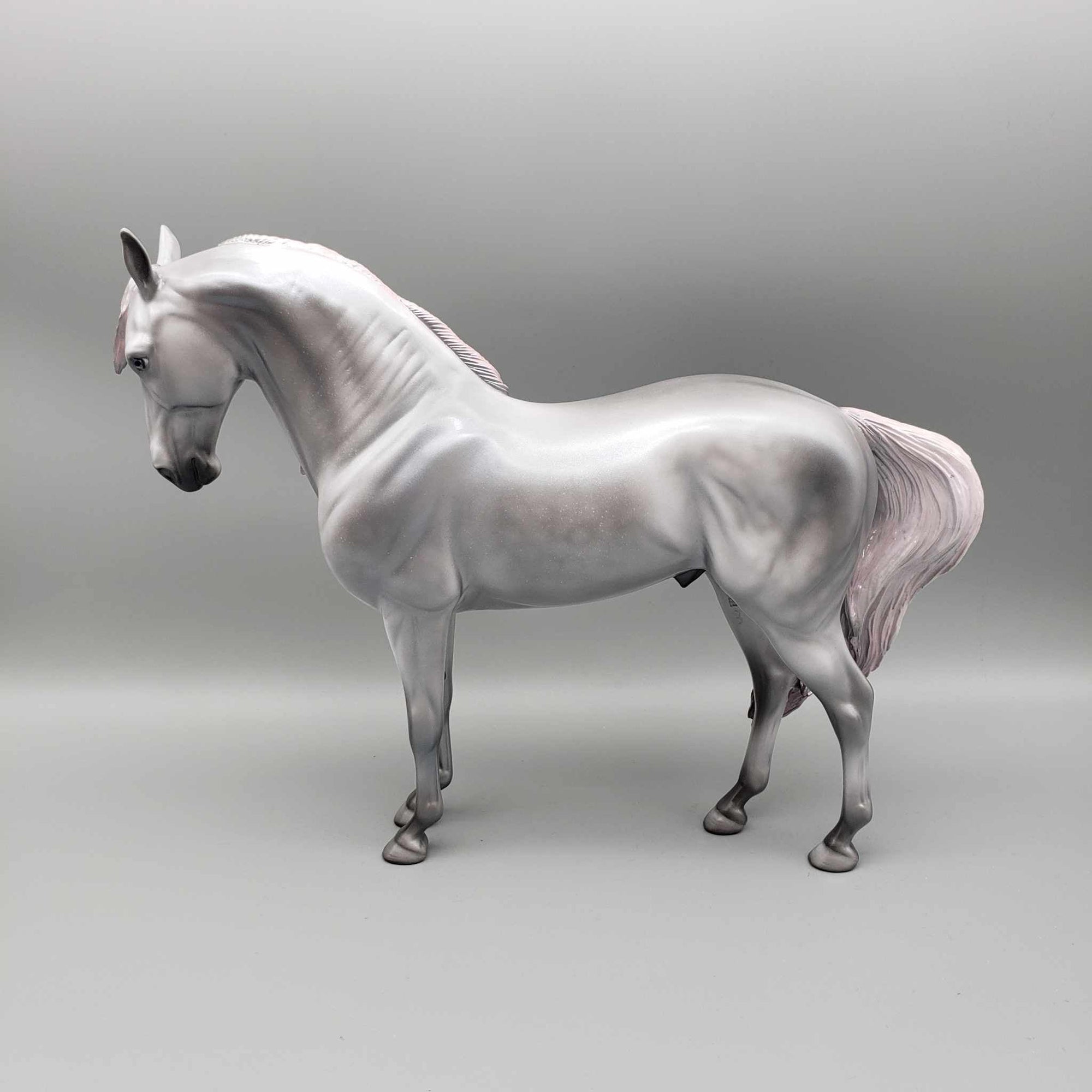 Pink Shimmer OOAK Deco Dappled Gray Going Pink Andalusian By Angela Marleau Holiday Sale HS23