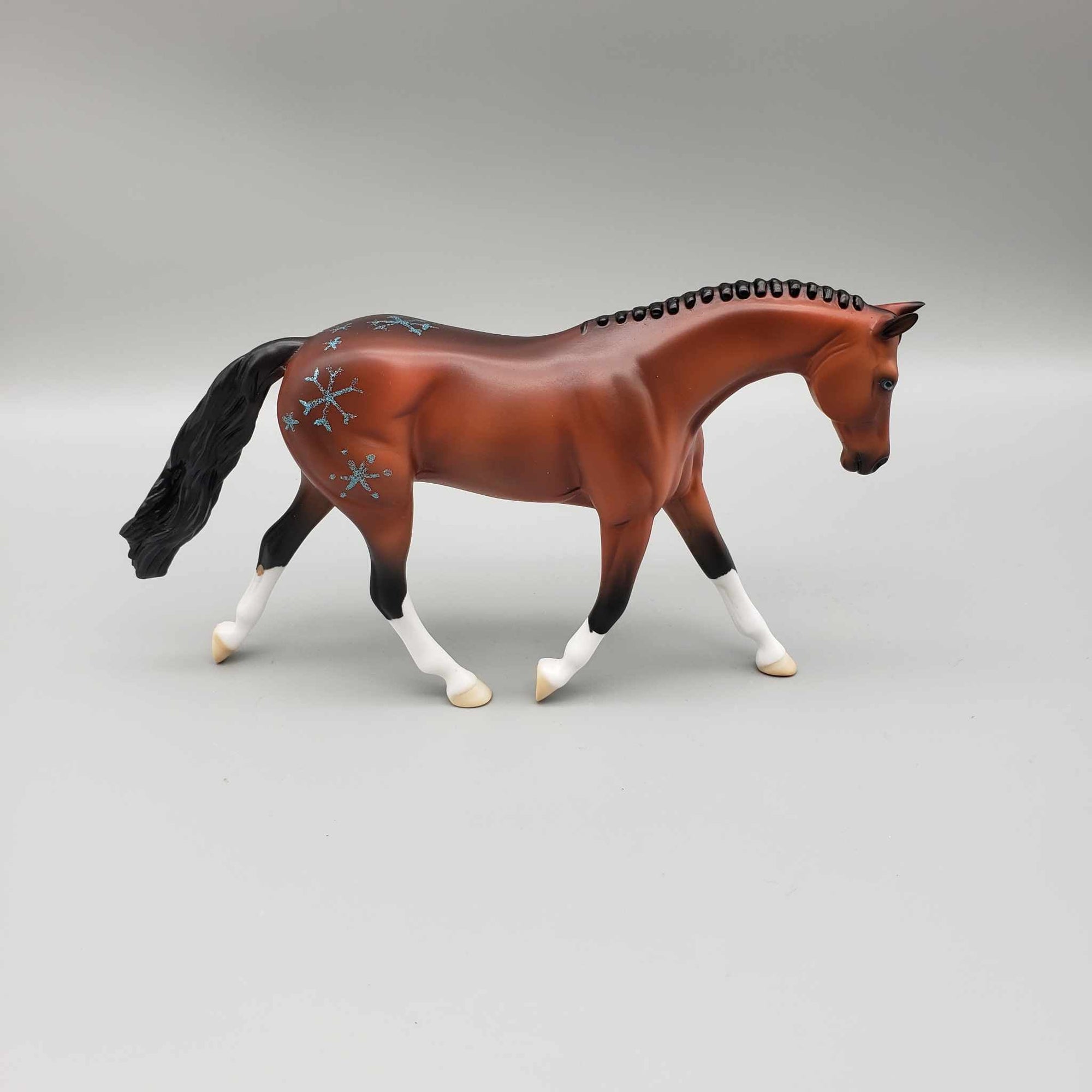 On Holiday OOAK Bay Deco W/ Glitter Snowflakes Warmblood Pebble By Ellen Robbins Holiday Sale HS23