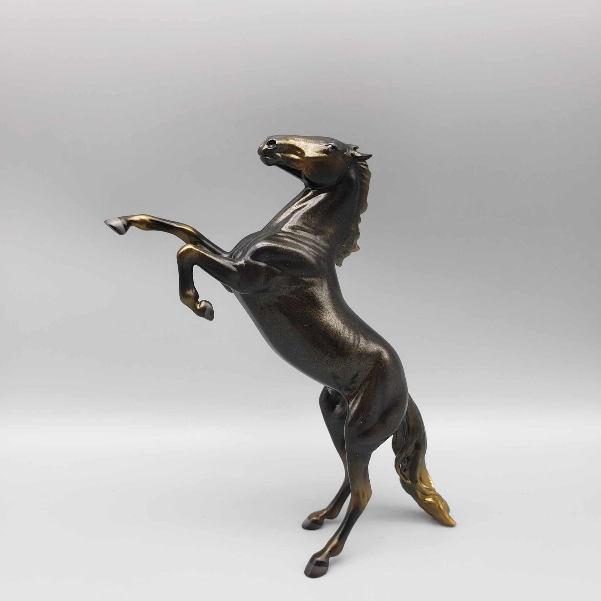 Goal Digger OOAK Gold and Black Deco Rearing Pebble by Angela Marleau New Year Sales Collection NY23