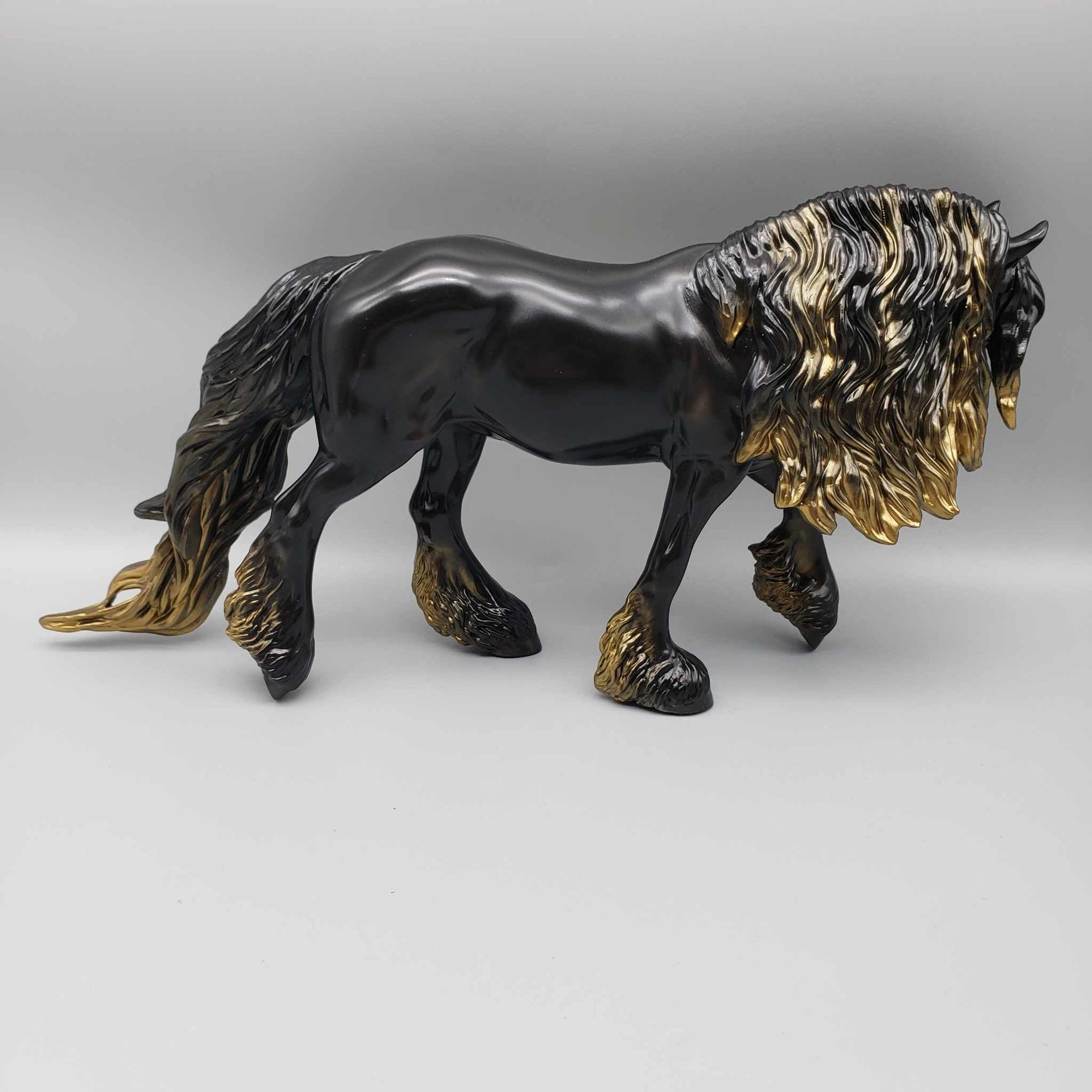 Midnight Toast OOAK Black and Gold Deco Irish Cob By Angela Marleau New Year Sales Collection NY23