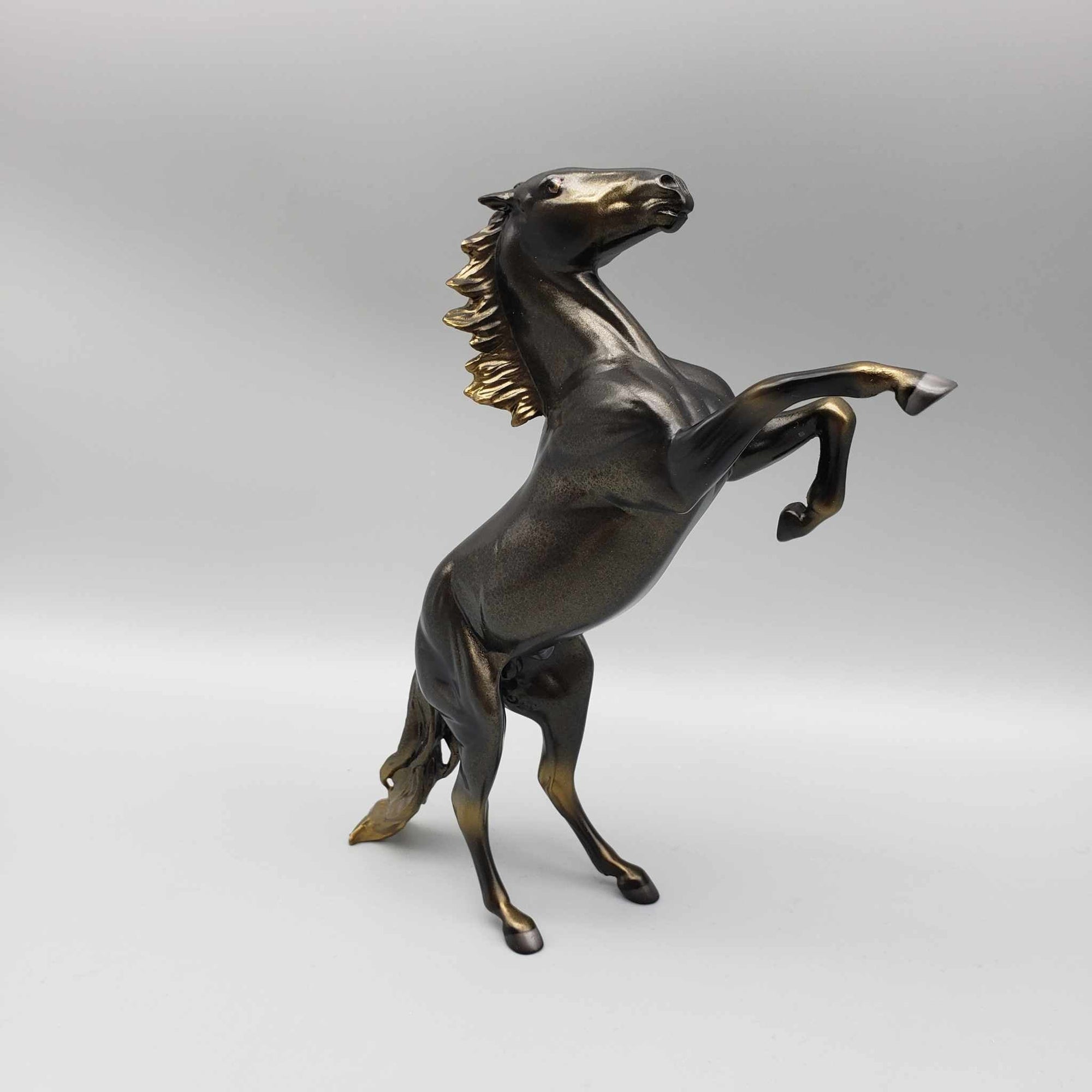 Goal Digger OOAK Gold and Black Deco Rearing Pebble by Angela Marleau New Year Sales Collection NY23