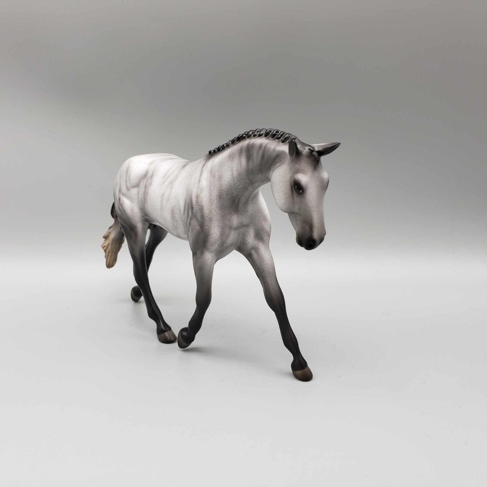 Father Time OOAK Grey Brindle Warmblood Pebble By Jess Hamill New Year Sales Collection NY23