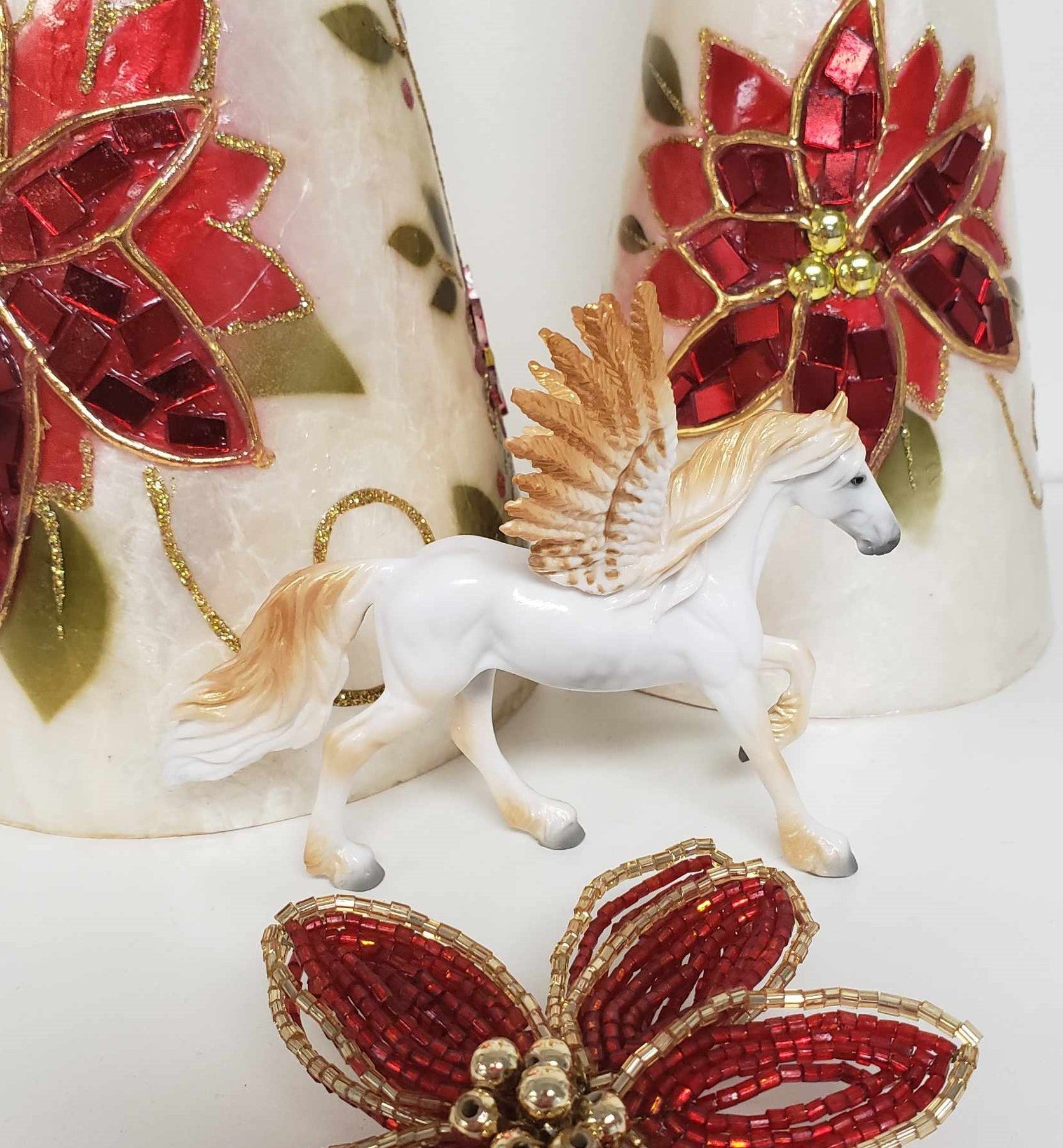 St. Nico OOAK Deco Gold Winged Angel Friesian Chip By Jess Hamill Holiday Sale HS23