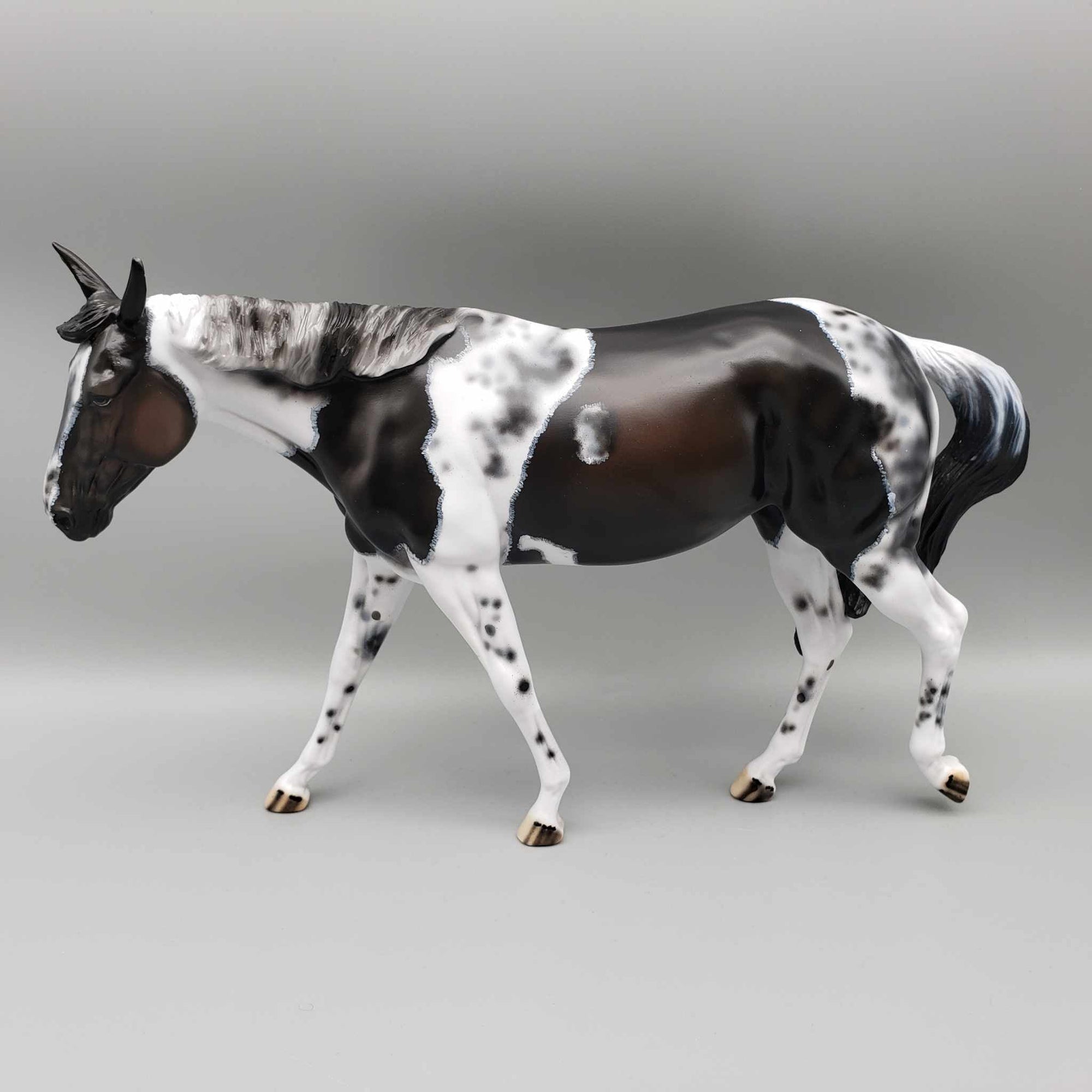 Party Noisemaker OOAK Custom Bay Tobiano with Cat Tracks Mule By Dawn Quick New Year Sales Collection NY23 Facebook Auction