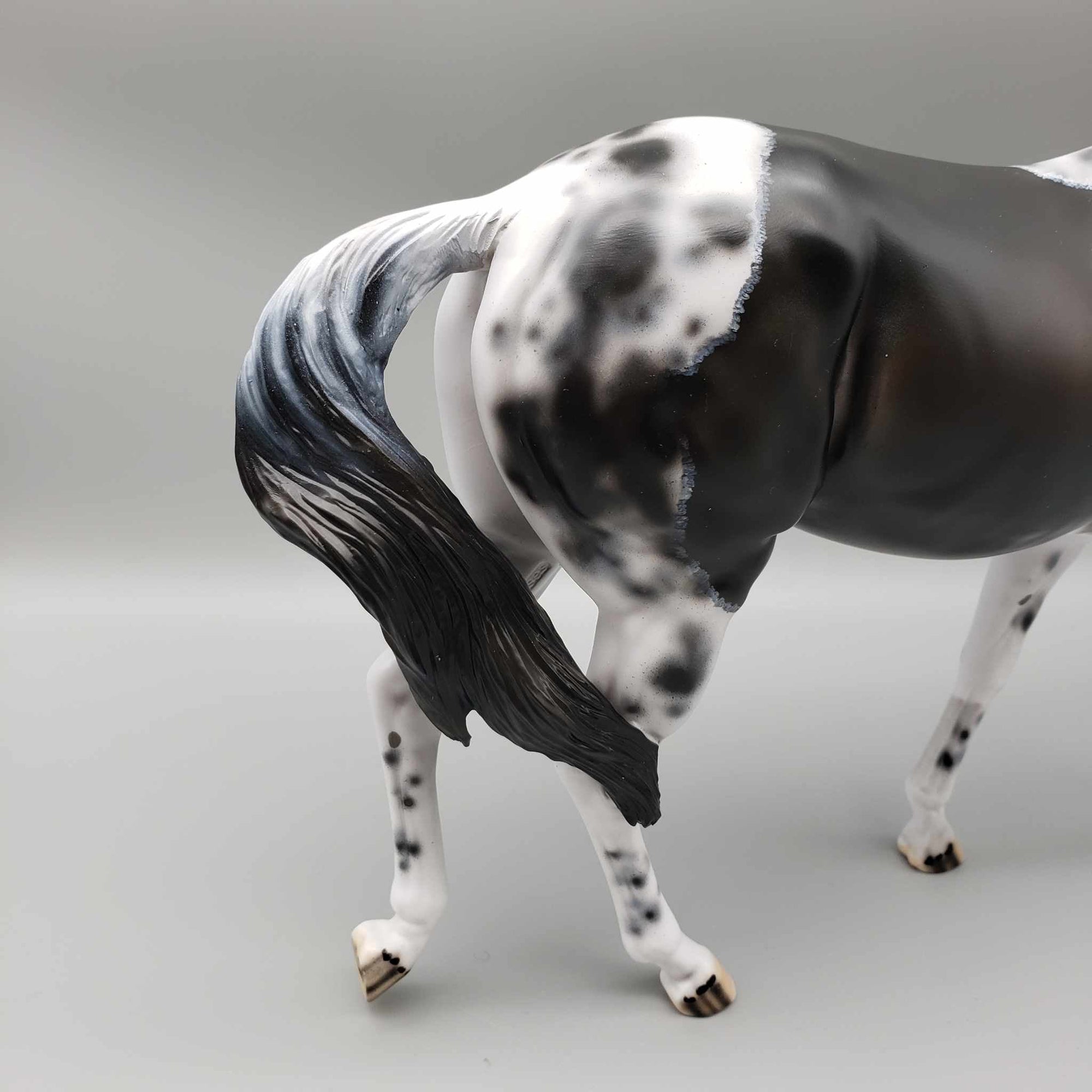 Party Noisemaker OOAK Custom Bay Tobiano with Cat Tracks Mule By Dawn Quick New Year Sales Collection NY23 Facebook Auction