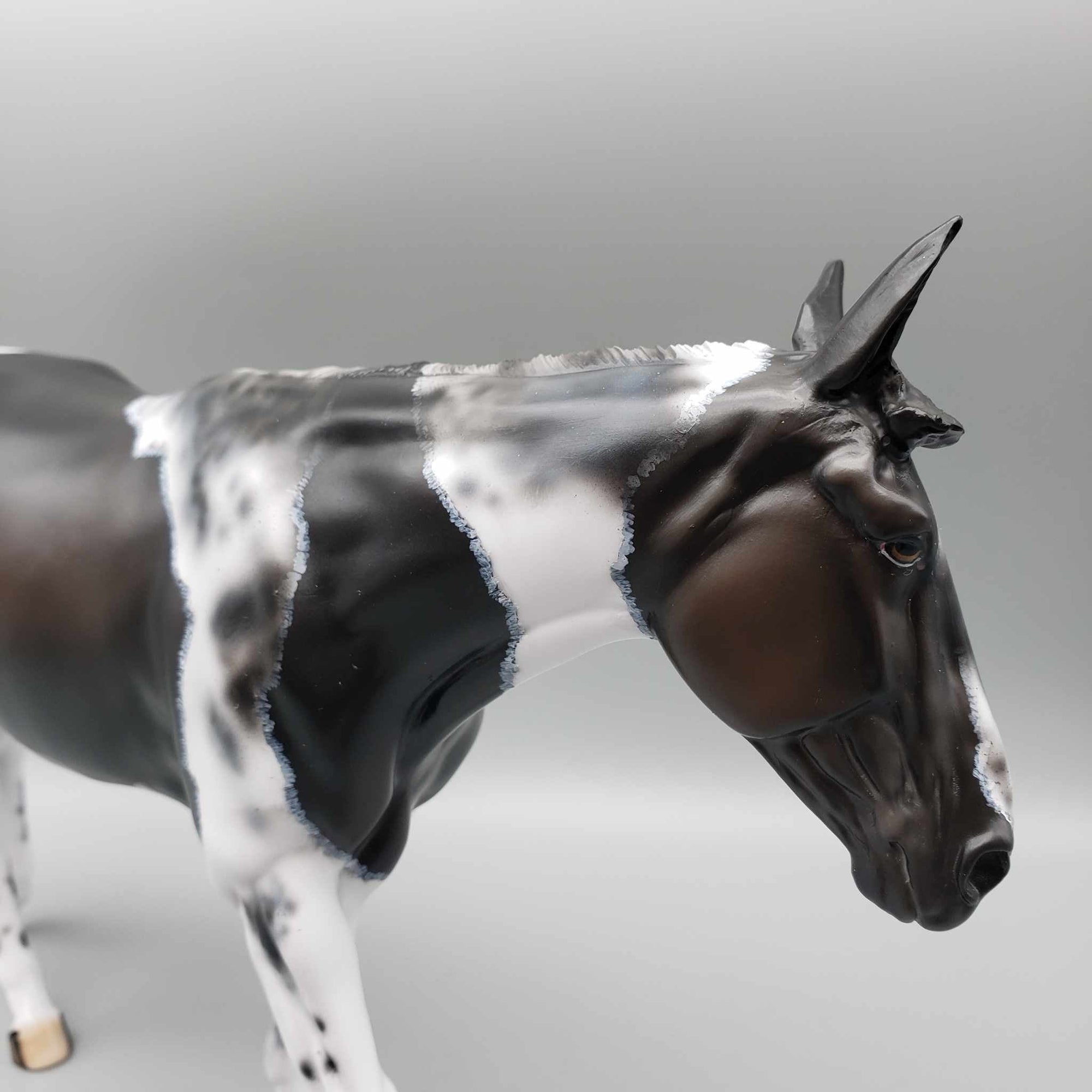 Party Noisemaker OOAK Custom Bay Tobiano with Cat Tracks Mule By Dawn Quick New Year Sales Collection NY23 Facebook Auction