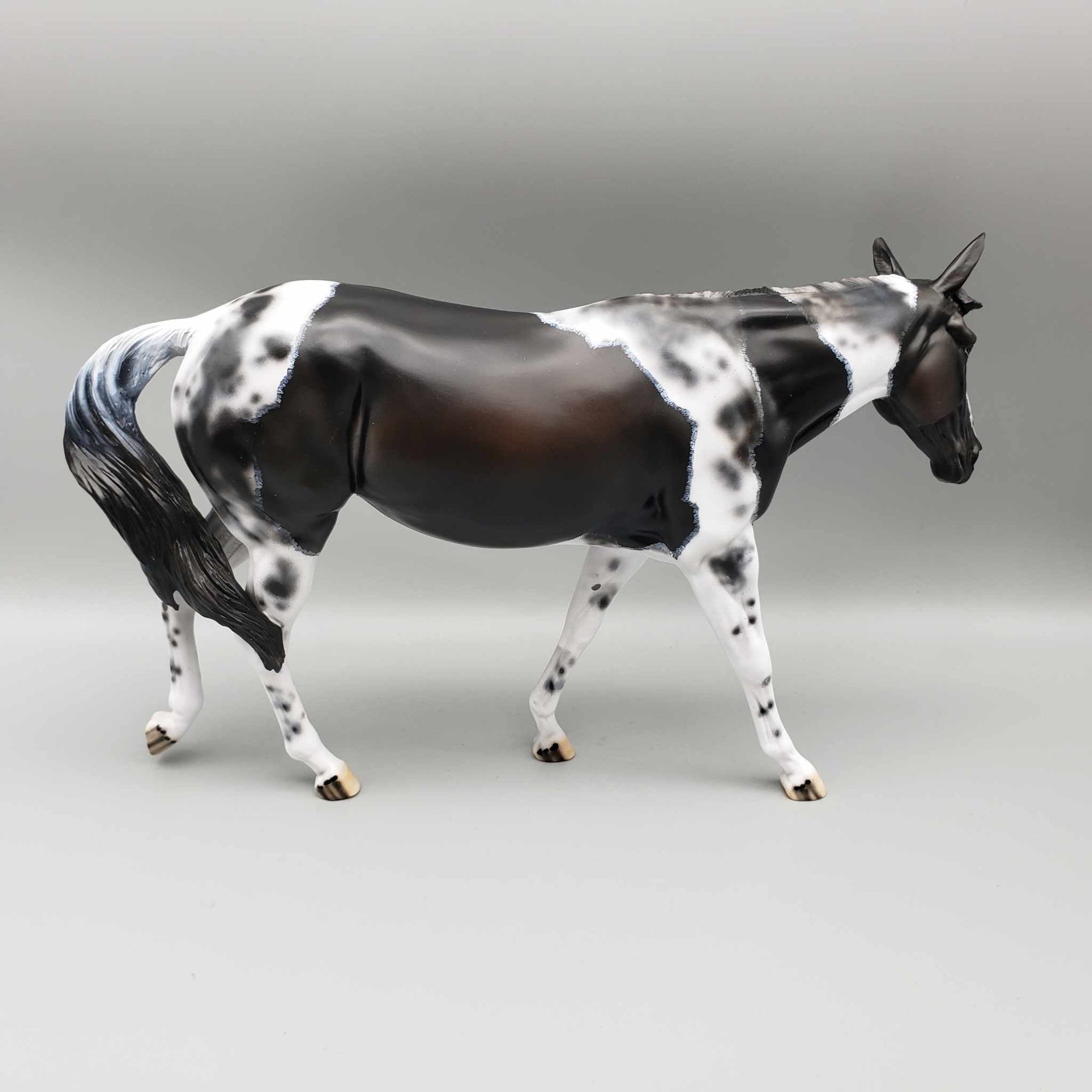 Party Noisemaker OOAK Custom Bay Tobiano with Cat Tracks Mule By Dawn Quick New Year Sales Collection NY23 Facebook Auction