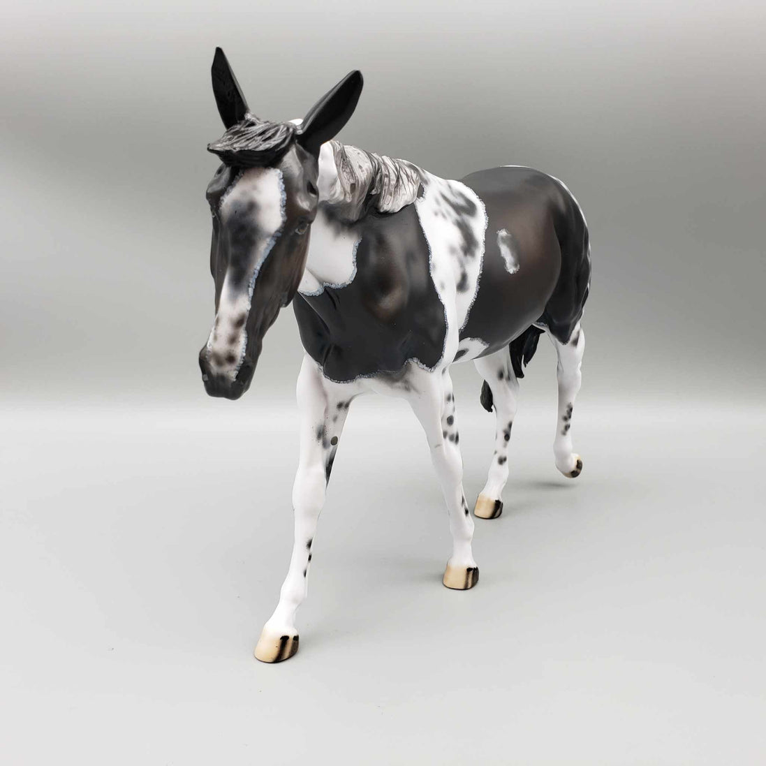 Party Noisemaker OOAK Custom Bay Tobiano with Cat Tracks Mule By Dawn Quick New Year Sales Collection NY23 Facebook Auction