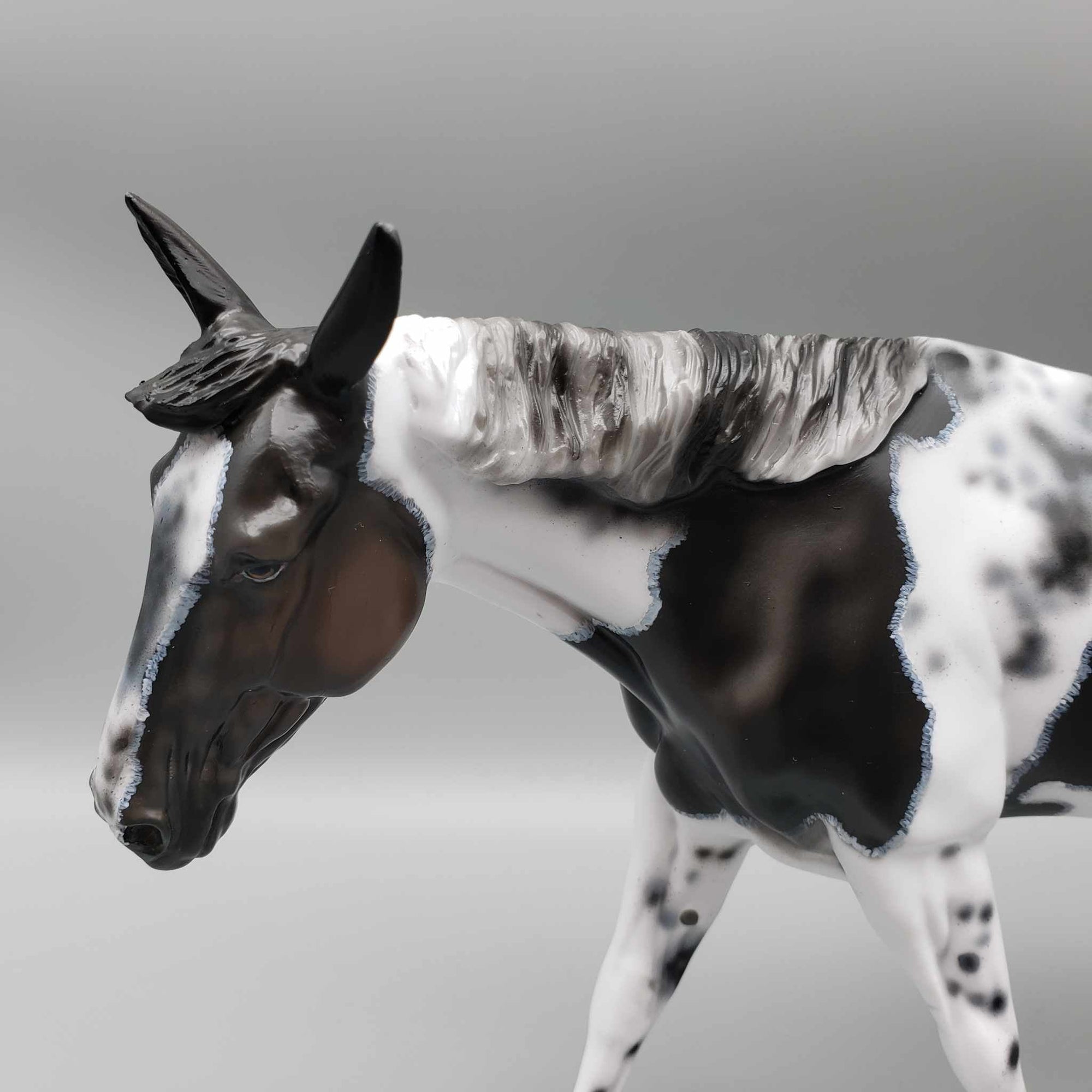 Party Noisemaker OOAK Custom Bay Tobiano with Cat Tracks Mule By Dawn Quick New Year Sales Collection NY23 Facebook Auction