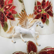 St. Nico OOAK Deco Gold Winged Angel Friesian Chip By Jess Hamill Holiday Sale HS23