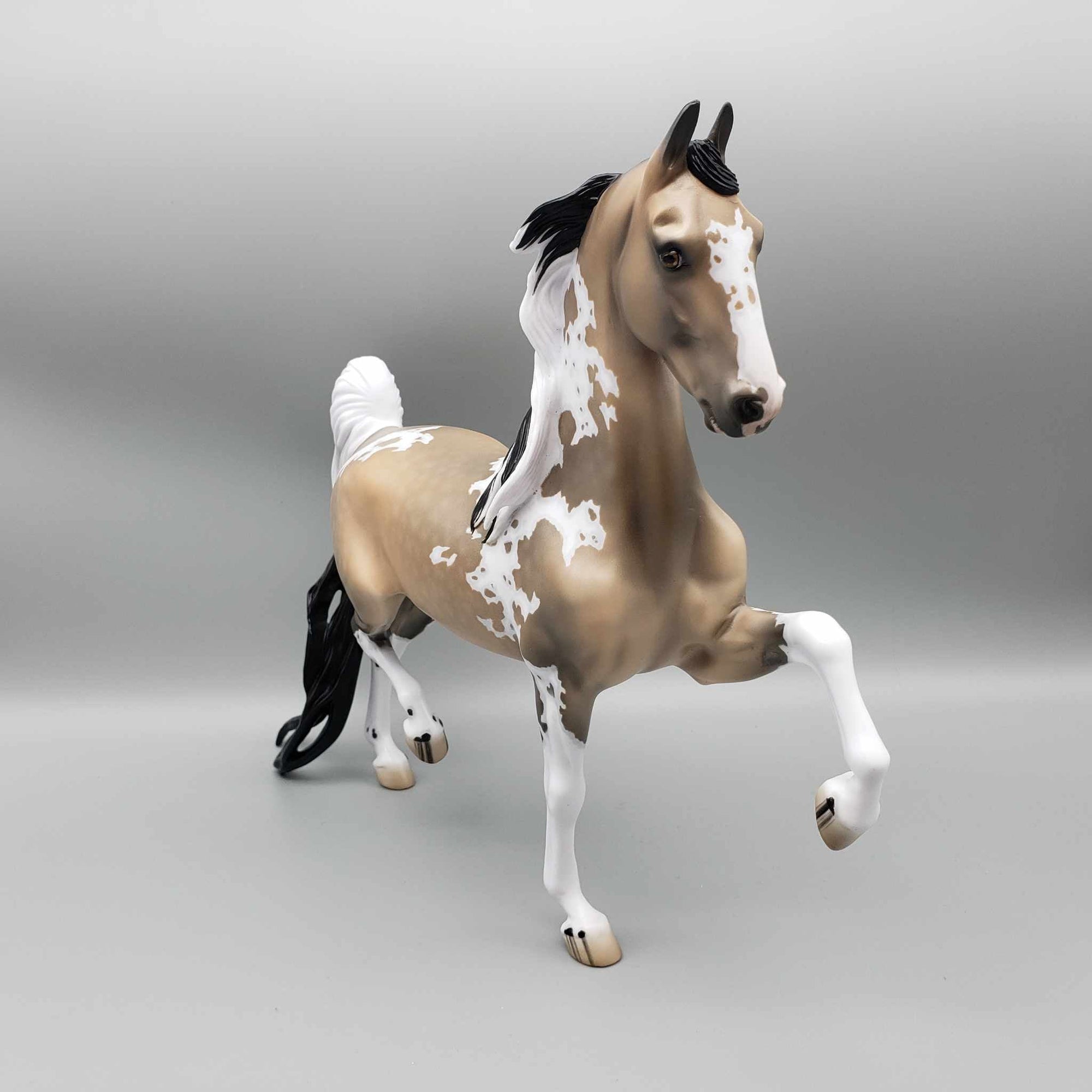 Dusty Mirage OOAK Dappled Buckskin Tobiano with Cat Tracks Saddlebred By Jess Hamill Best Offer 1/2/24