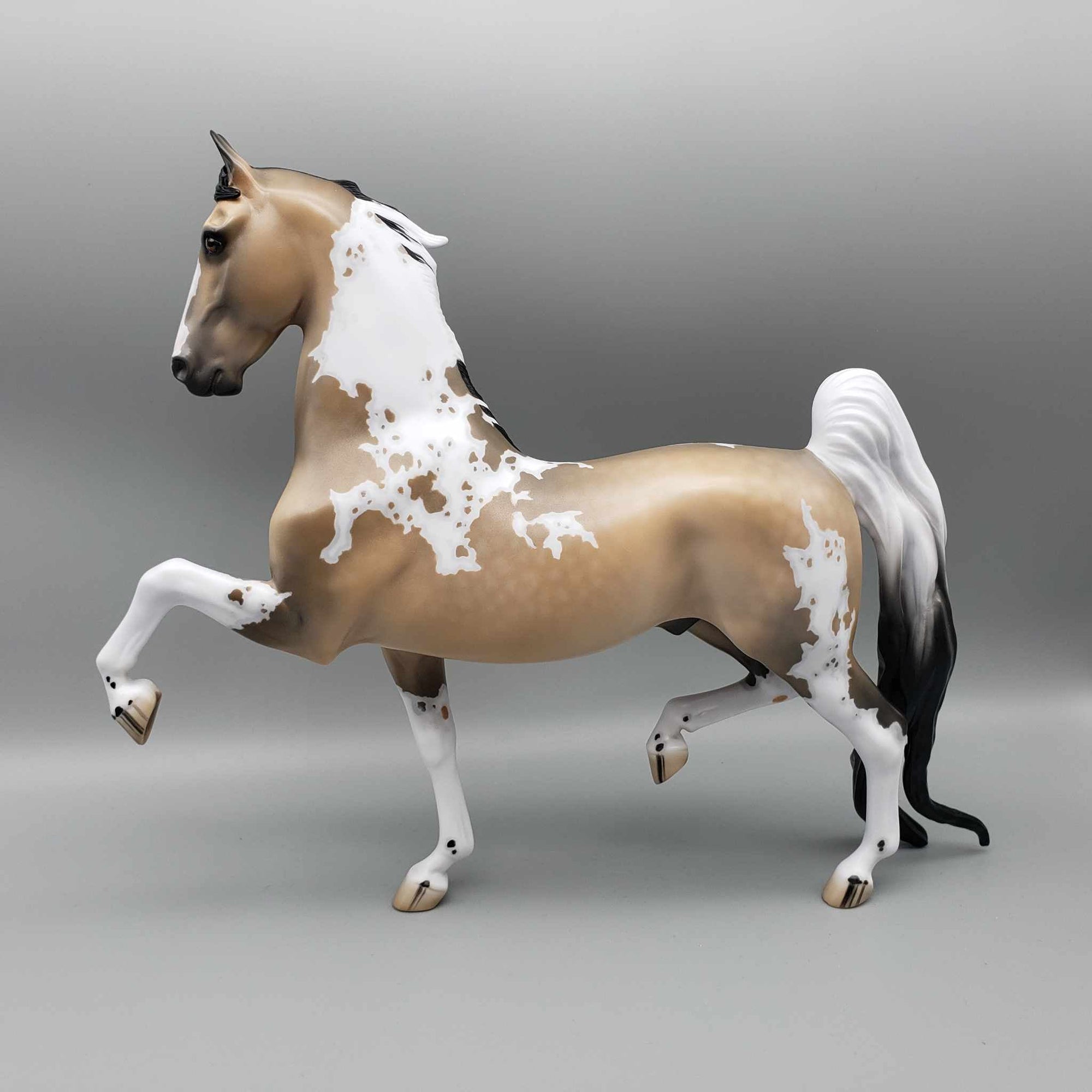 Dusty Mirage OOAK Dappled Buckskin Tobiano with Cat Tracks Saddlebred By Jess Hamill Best Offer 1/2/24