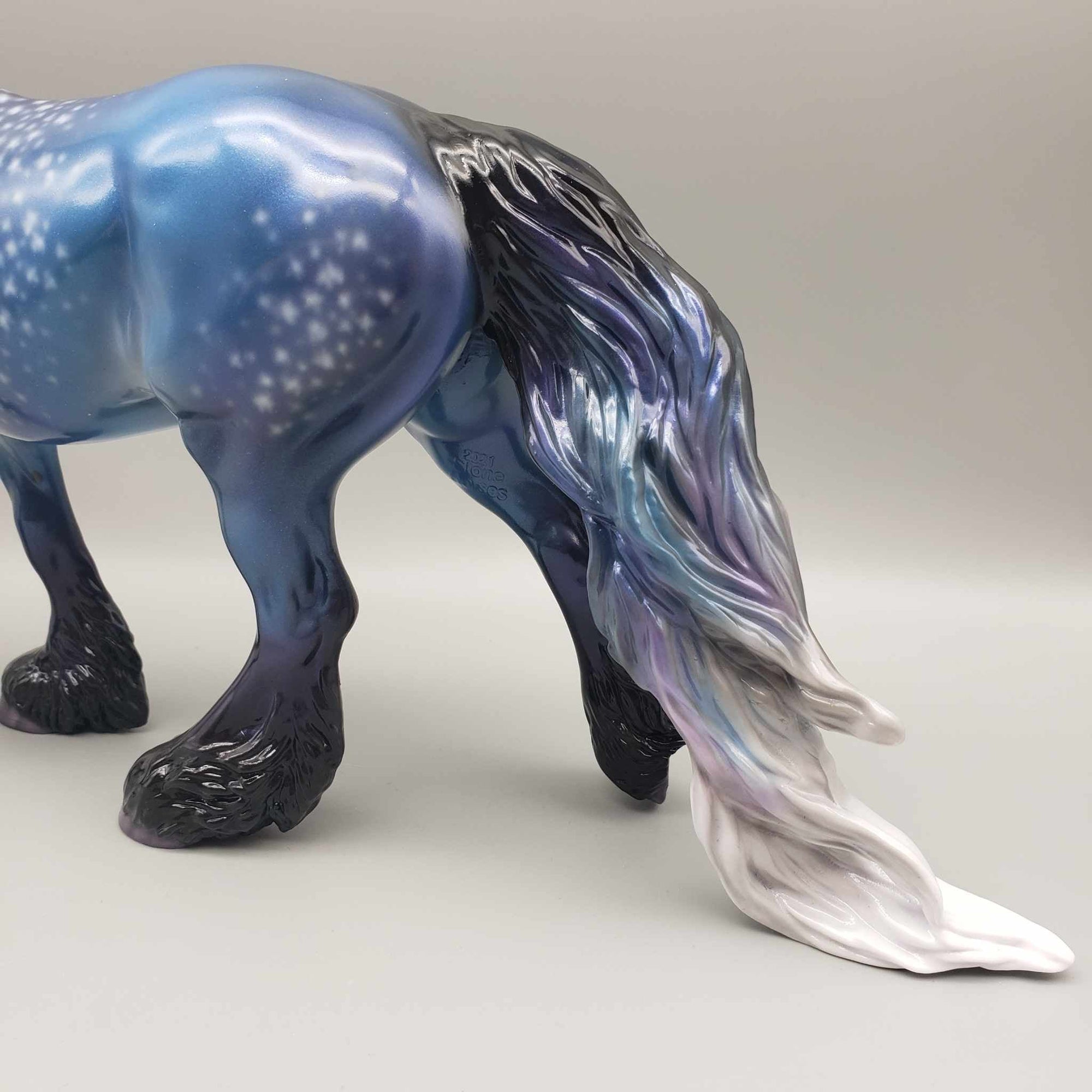 Grayson OOAK Custom Dappled Blue Purple Deco Unicorn Irish Cob By Jess Hamill