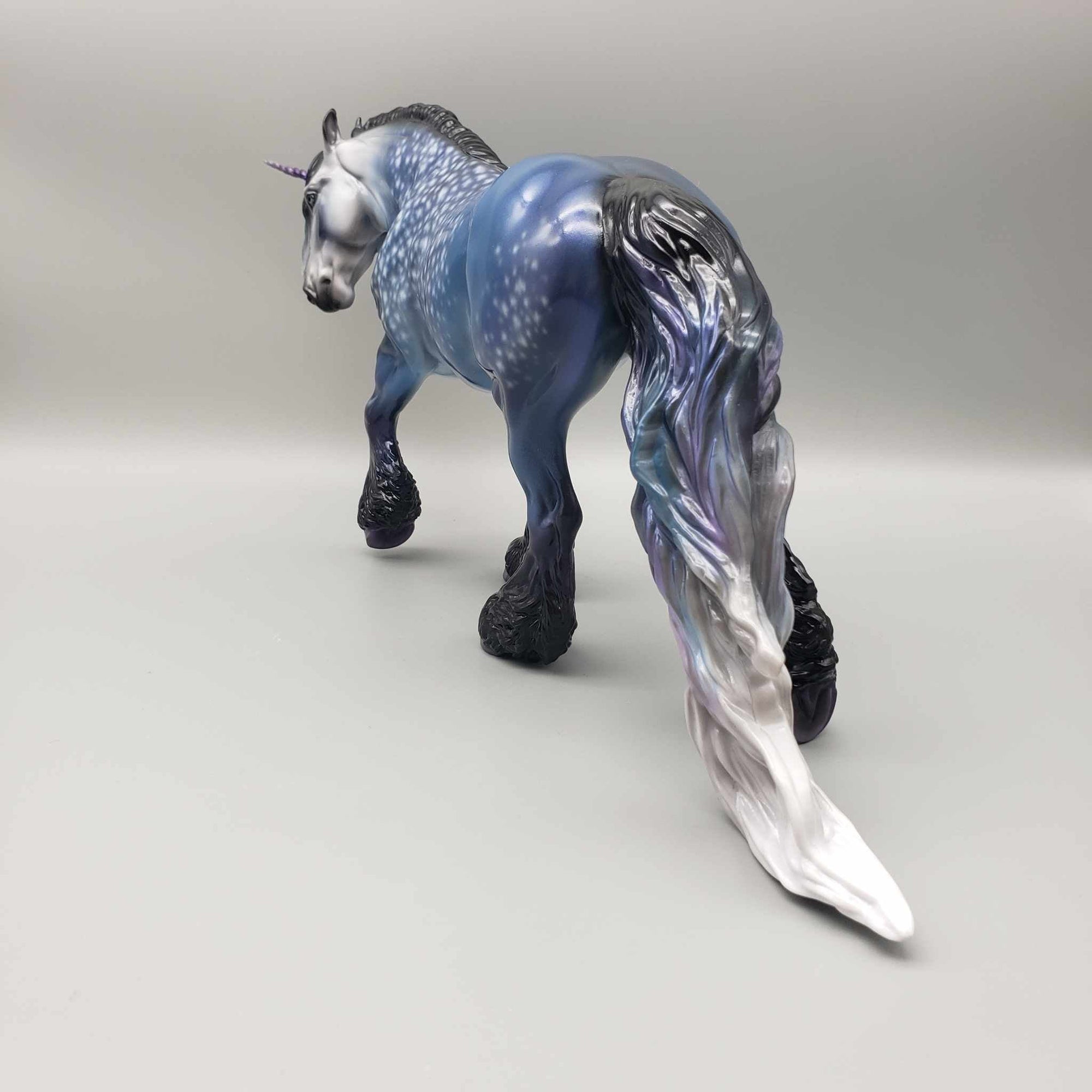 Grayson OOAK Custom Dappled Blue Purple Deco Unicorn Irish Cob By Jess Hamill