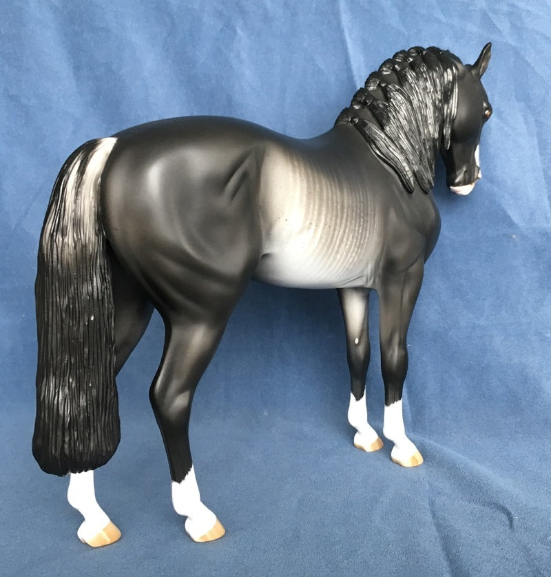 HAPPY PANDA-OOAK BLACK RABICANO ANDALUSIAN BY SHERYL LEISURE 5/22